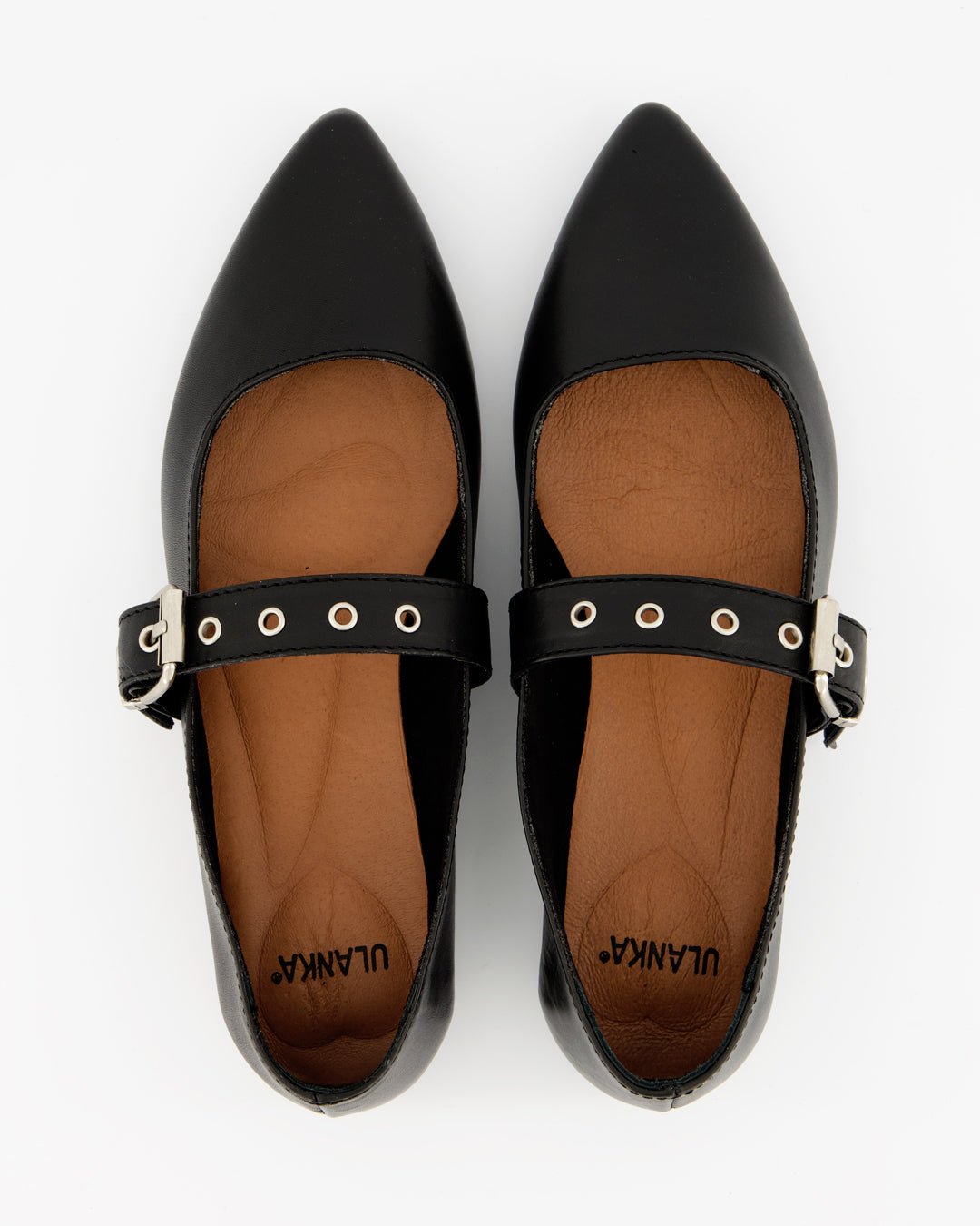 TACHIN - BLACK LEATHER FLATS