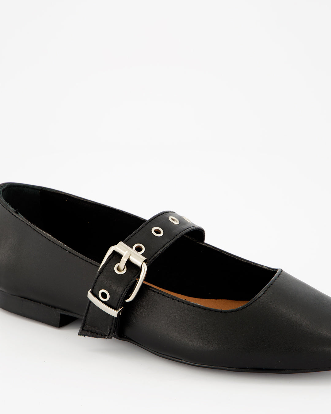 TACHIN - BLACK LEATHER FLATS