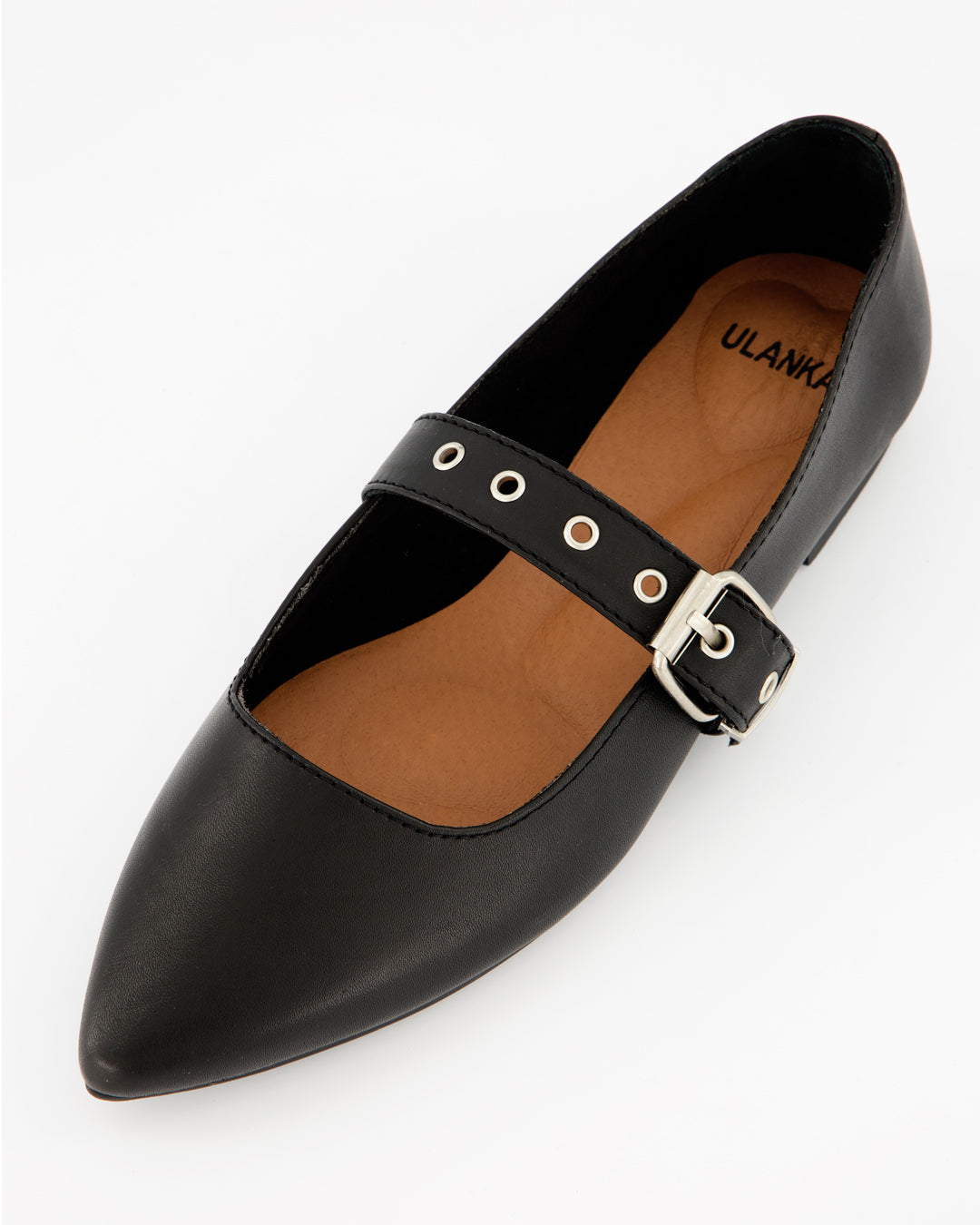TACHIN - BLACK LEATHER FLATS