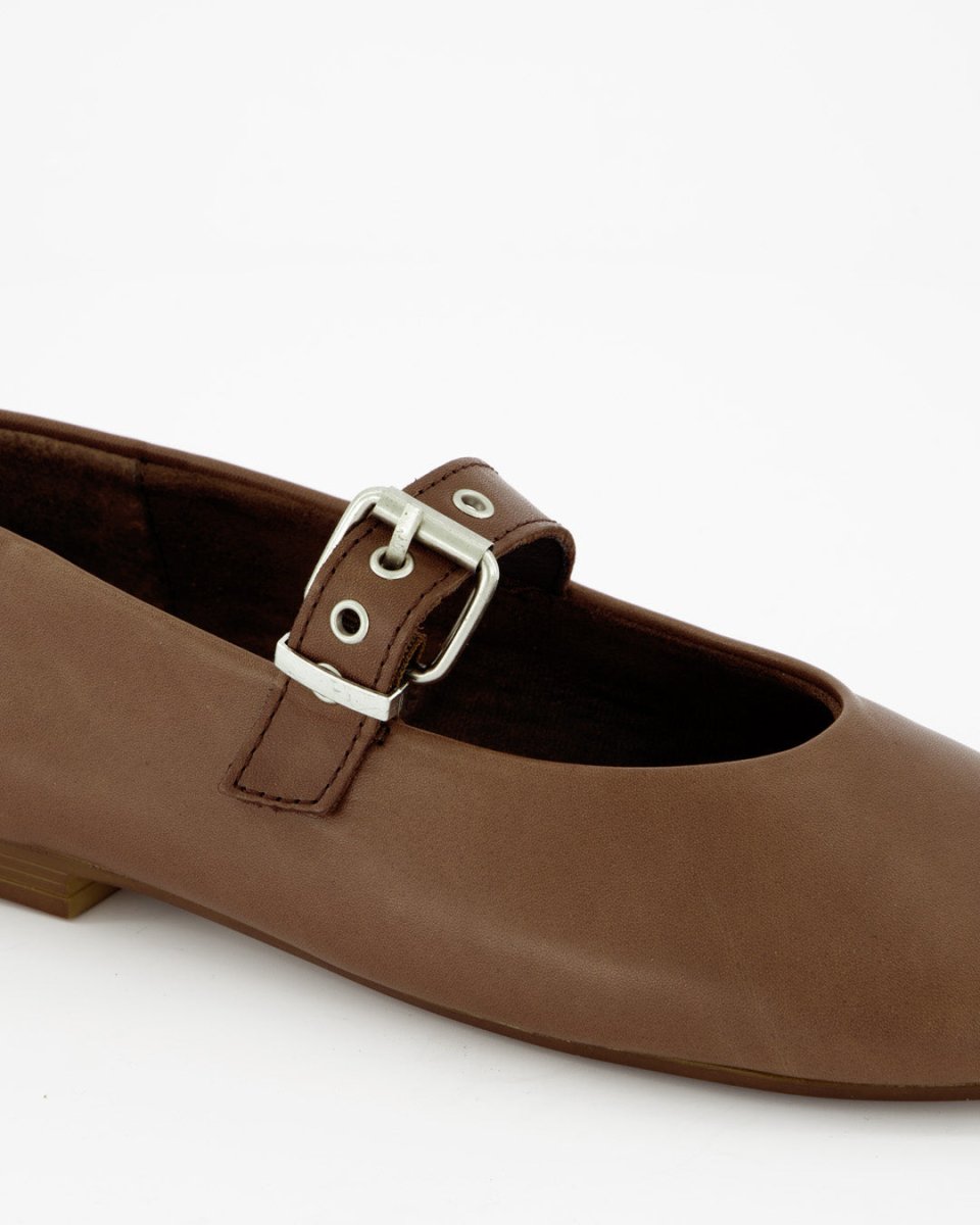 BLUEY - BROWN LEATHER FLATS