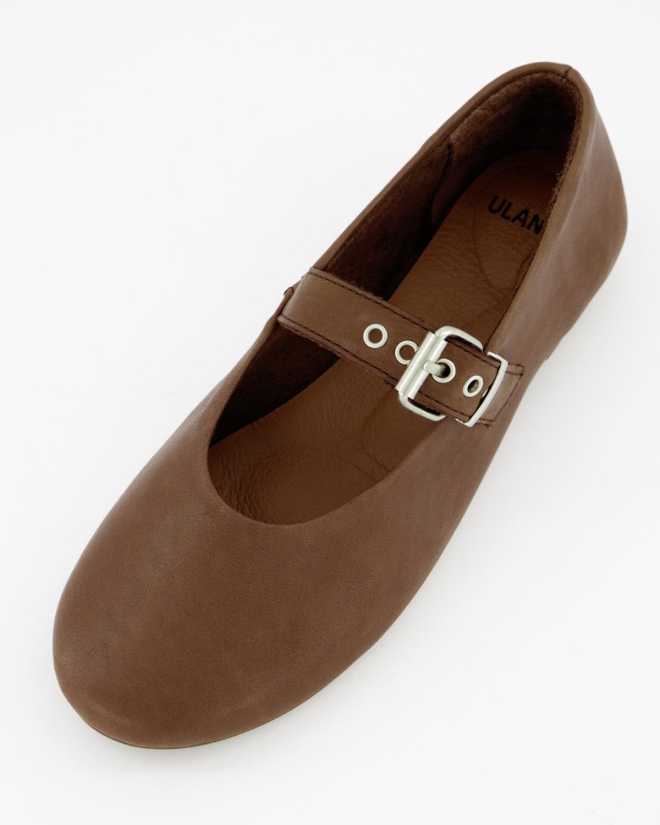 BLUEY - BROWN LEATHER FLATS