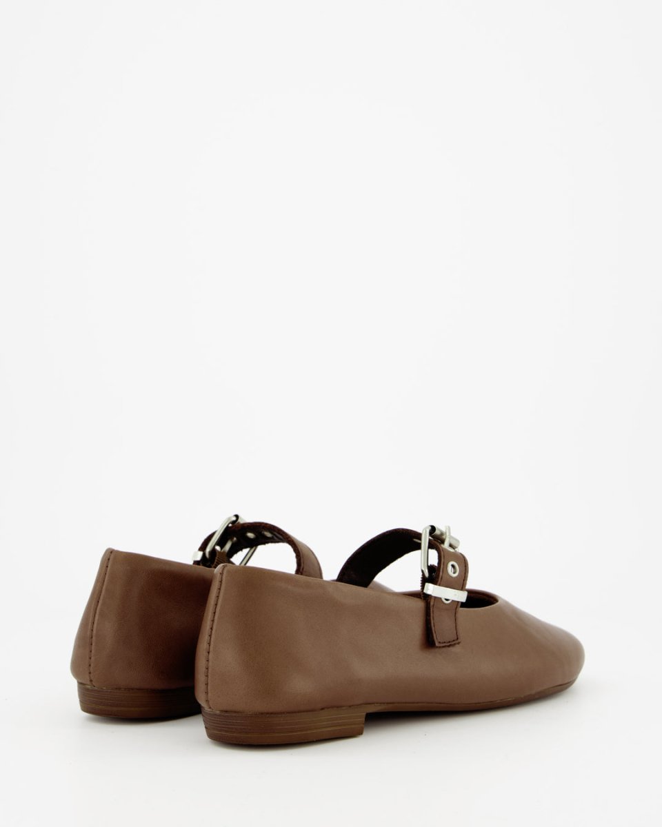 BLUEY - BROWN LEATHER FLATS