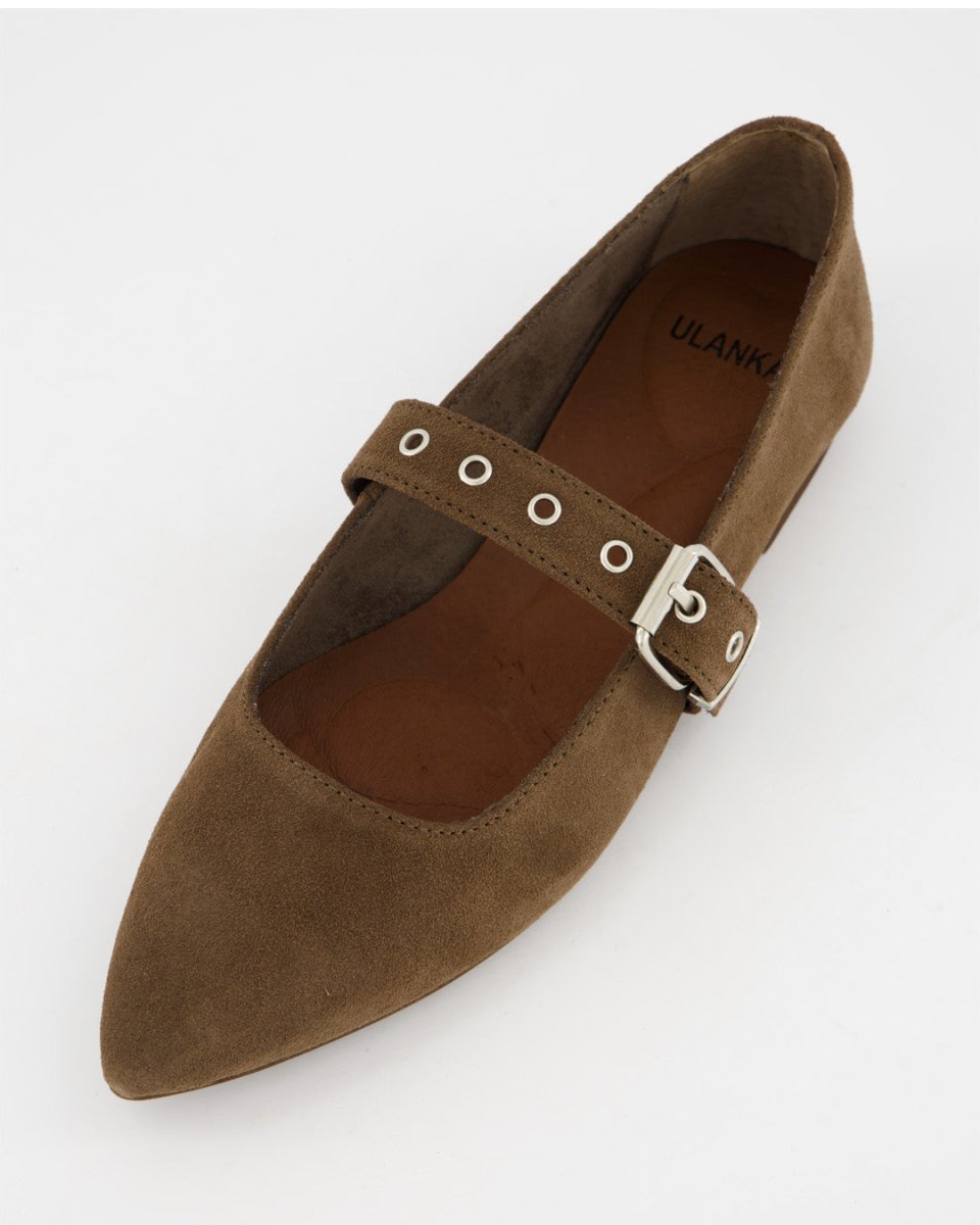 TACHIN - BROWN SUEDE FLATS