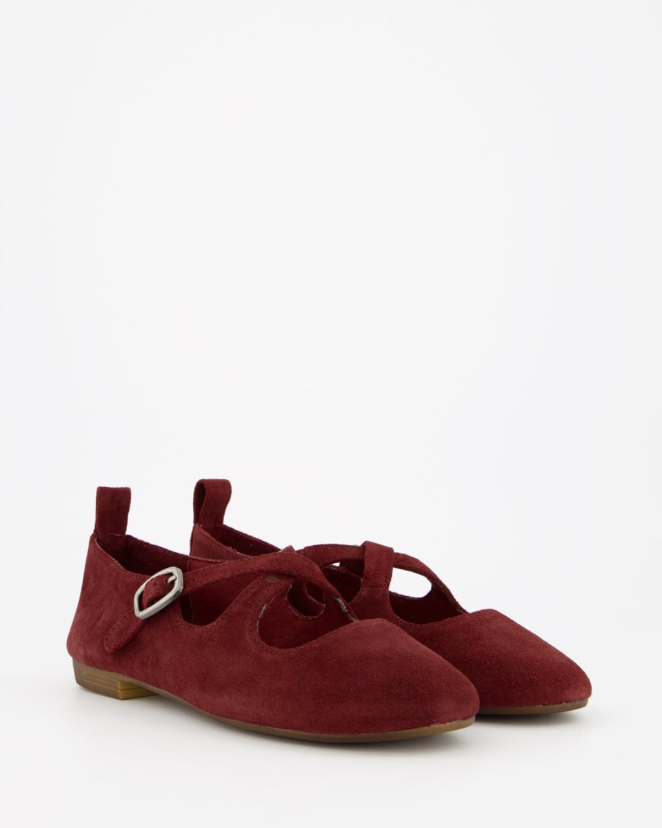 BLOSS - RED SUEDE FLATS