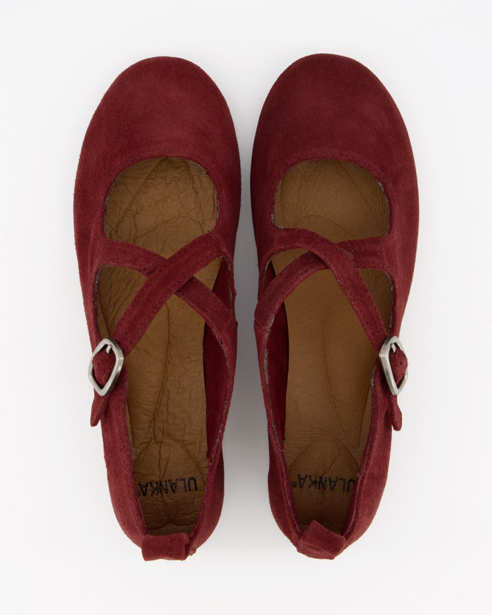 BLOSS - RED SUEDE FLATS