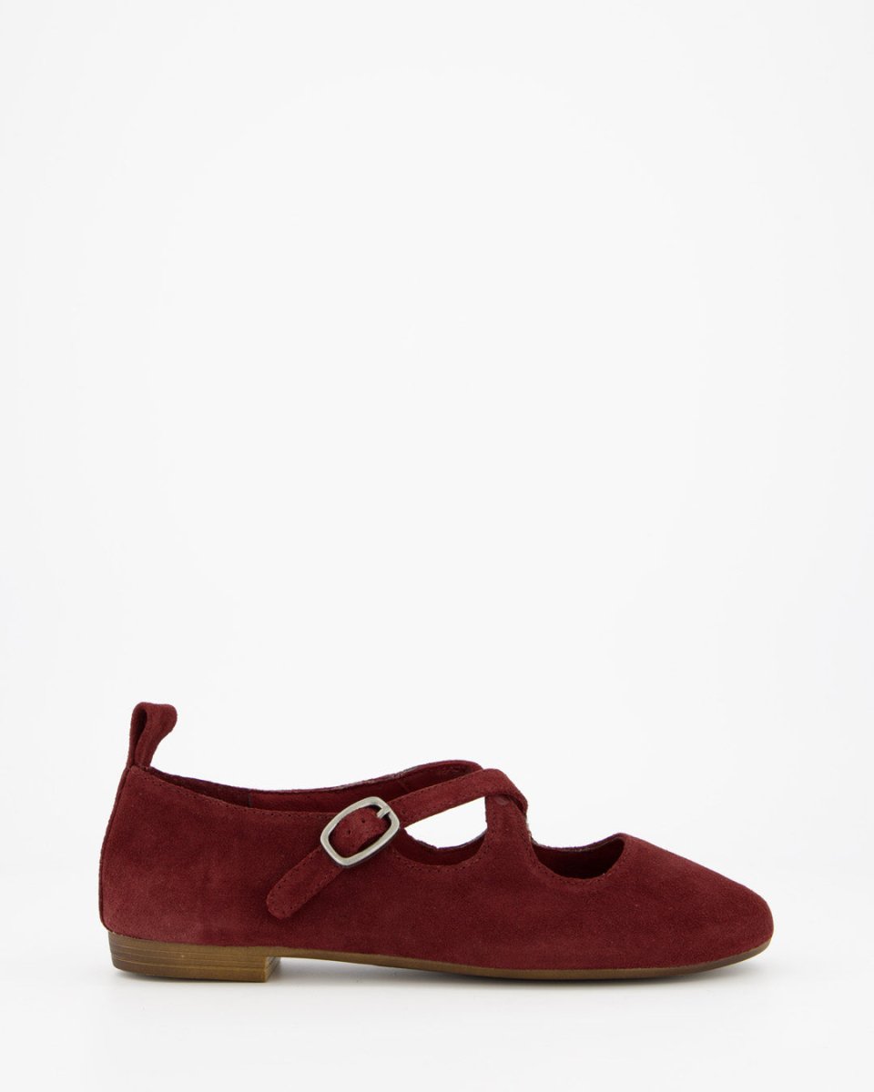 BLOSS - RED SUEDE FLATS