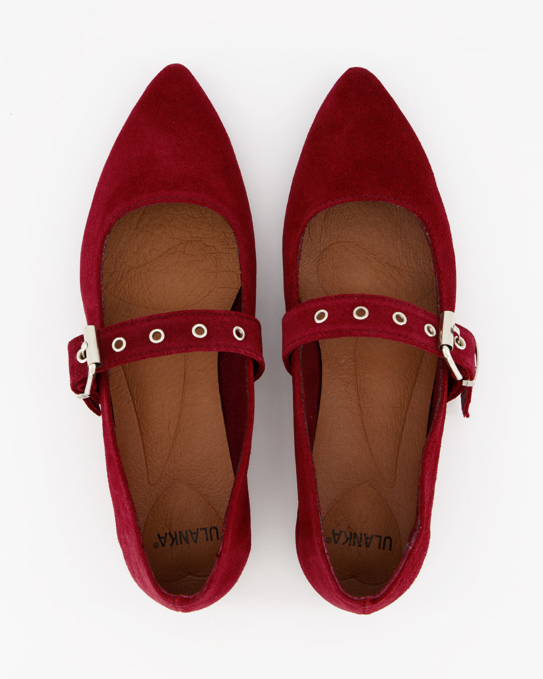 RED SUEDE FLATS - TACHIN