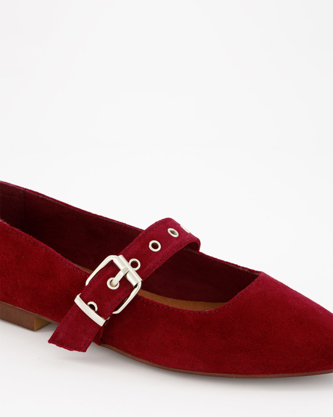 RED SUEDE FLATS - TACHIN