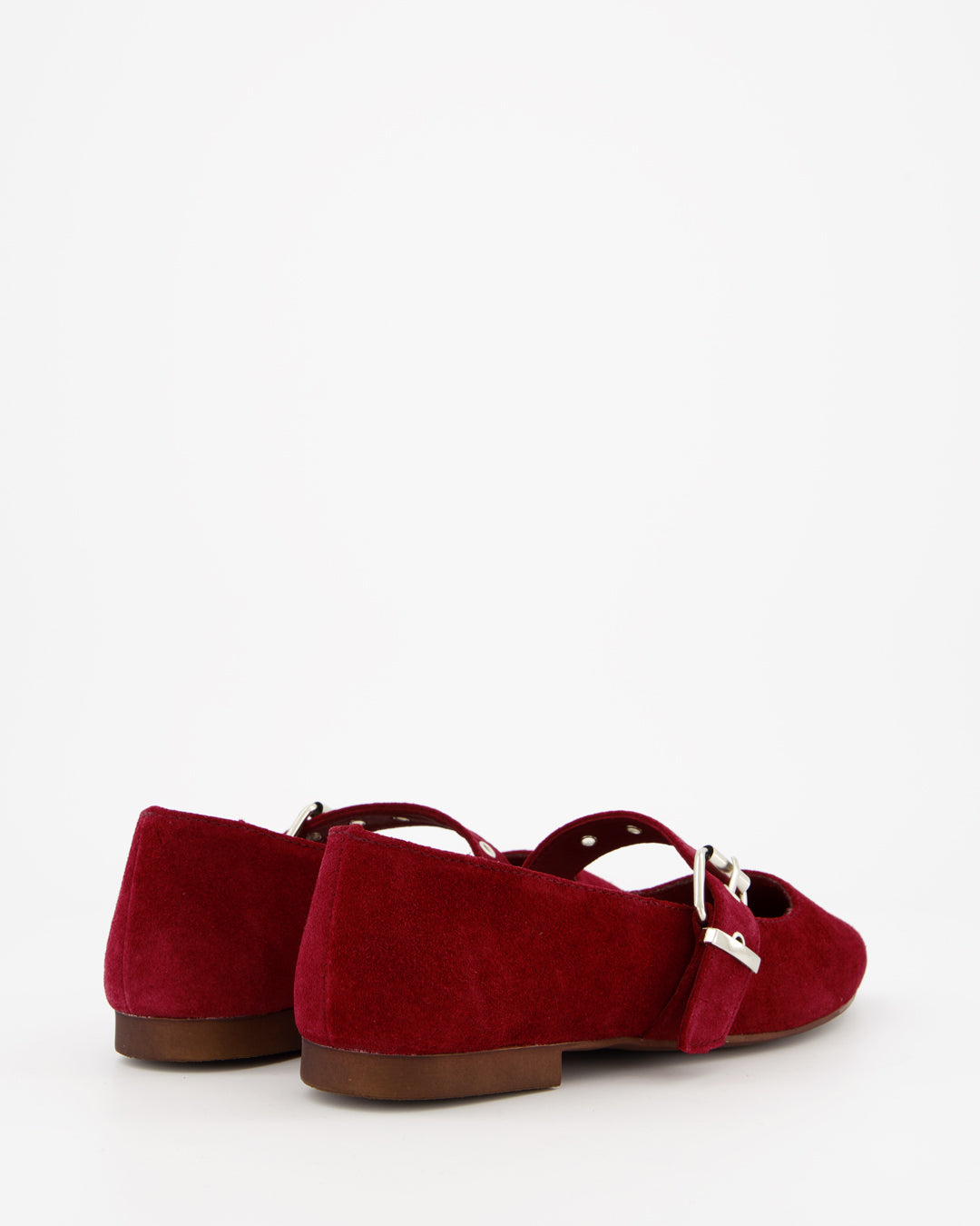 RED SUEDE FLATS - TACHIN