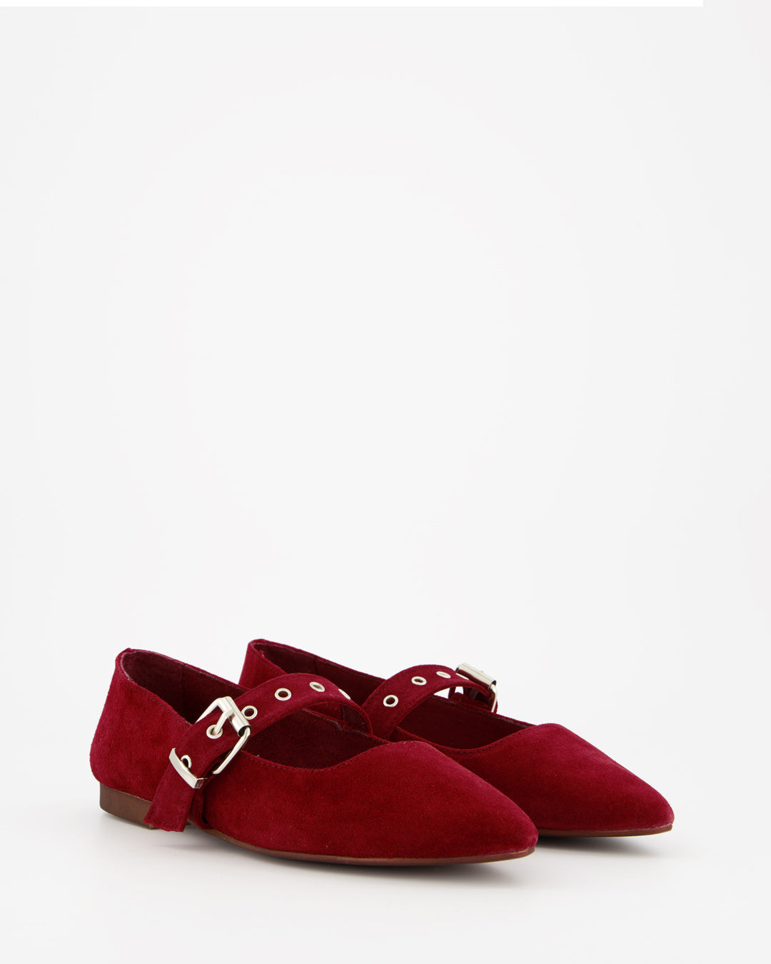 RED SUEDE FLATS - TACHIN
