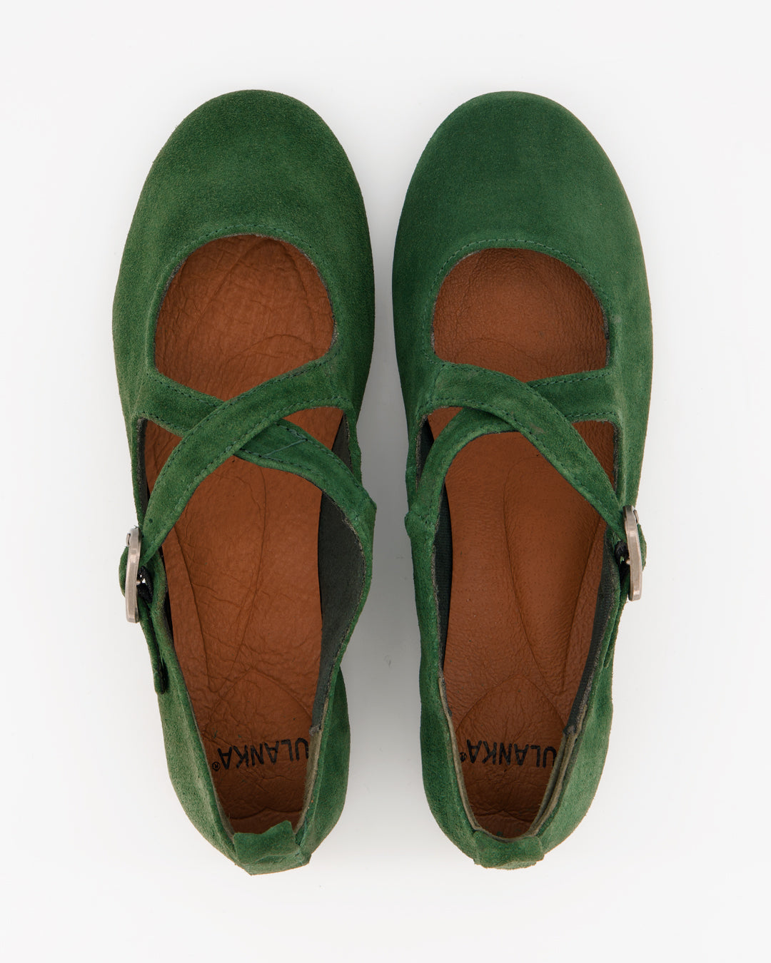 BLOSS - GREEN SUEDE FLATS
