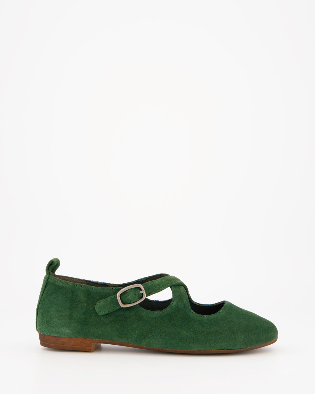 BLOSS - GREEN SUEDE FLATS