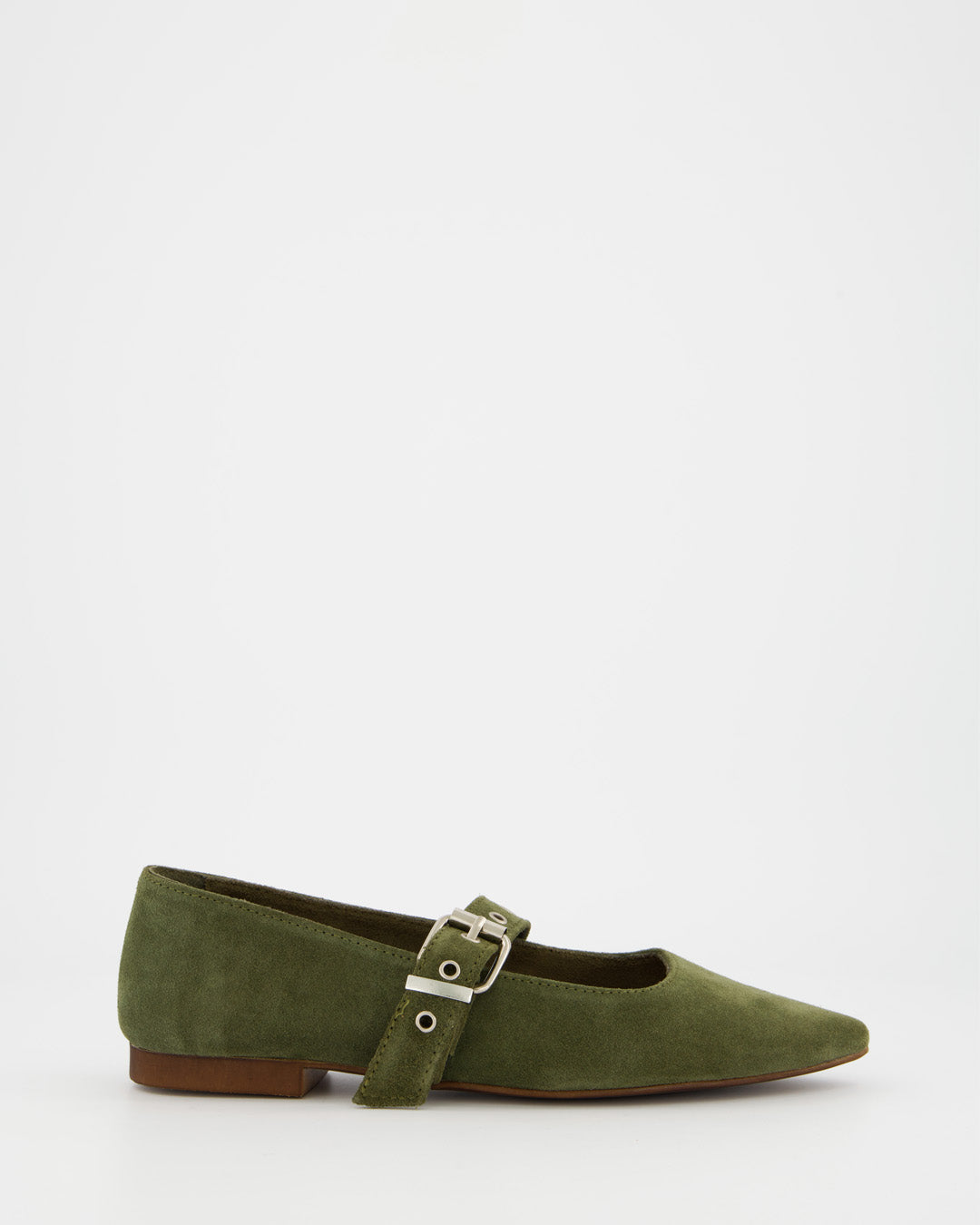 TACHIN - GREEN SUEDE FLATS