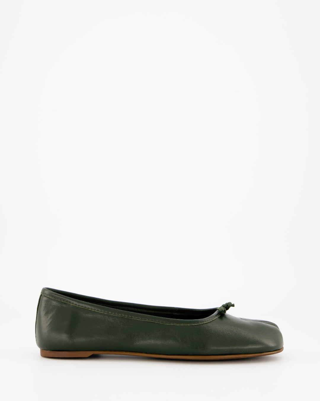 GREEN LEATHER TABI FLATS - KARVA