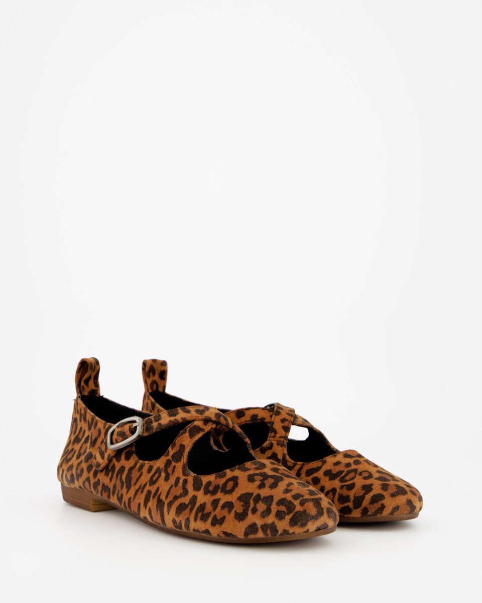 BLOSS - LEOPARD SUEDE FLATS