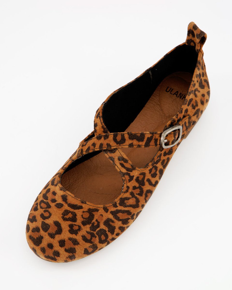 BLOSS - LEOPARD SUEDE FLATS