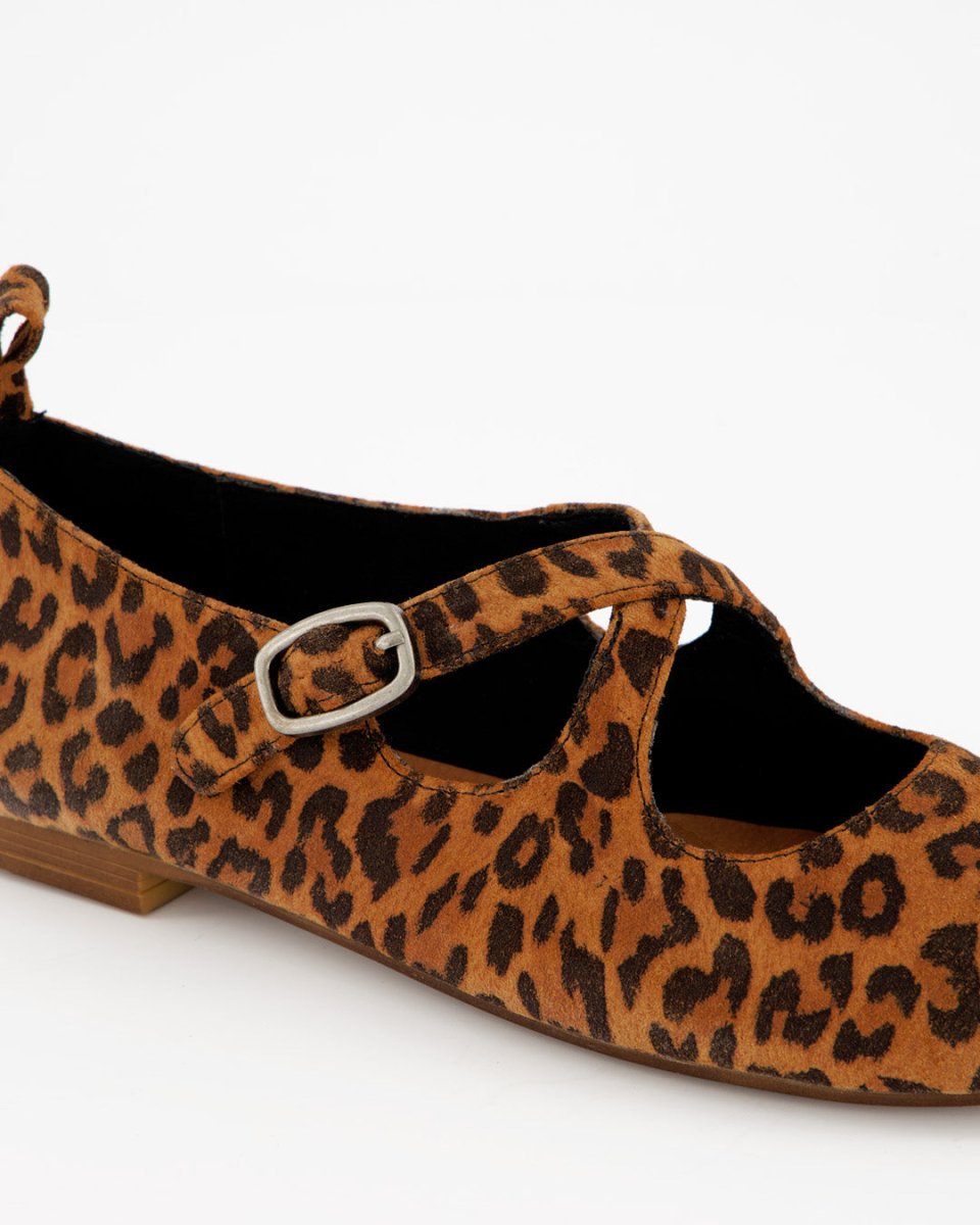 BLOSS - LEOPARD SUEDE FLATS