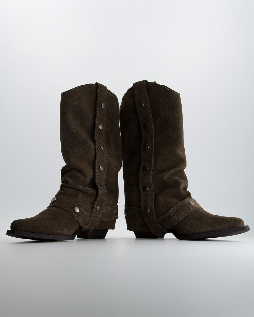 SUEDE COWBOY BOOTS WITH STUDS - KENDAL