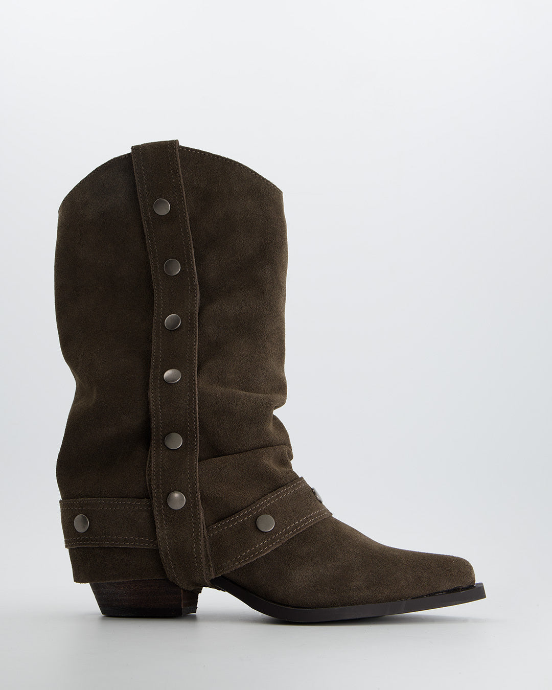 SUEDE COWBOY BOOTS WITH STUDS - KENDAL