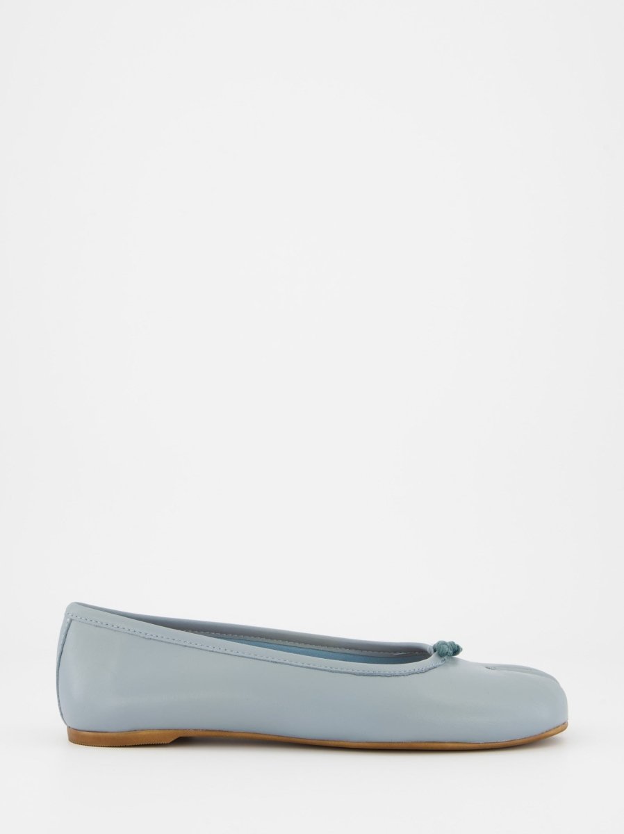 BLUE LEATHER TABI FLATS - KARVA