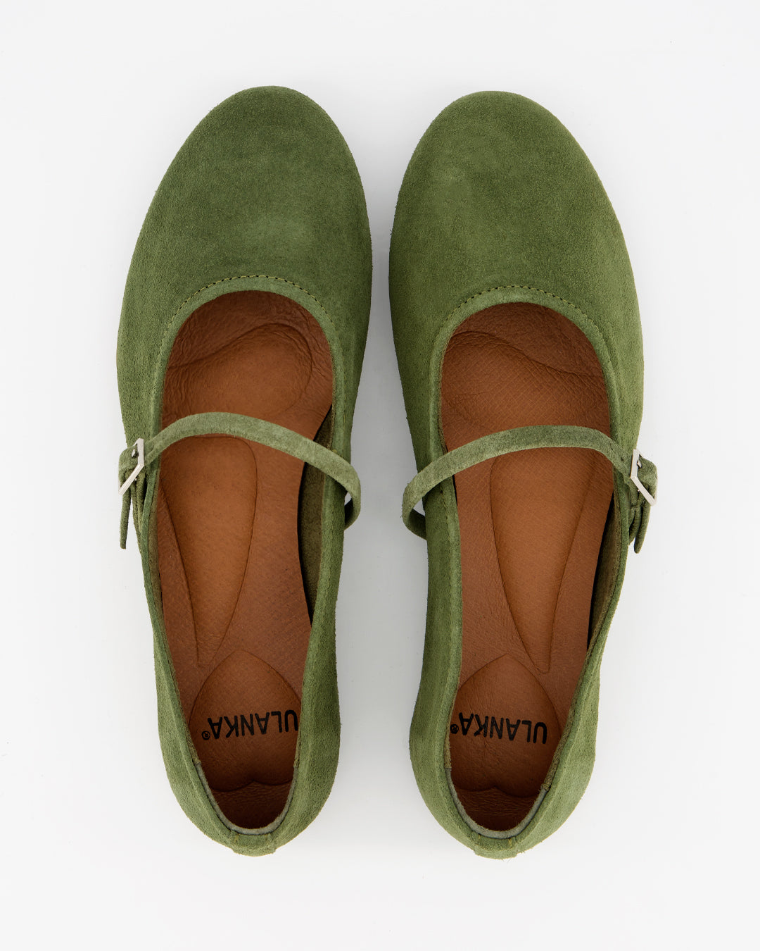 LINE - GREEN SUEDE FLATS