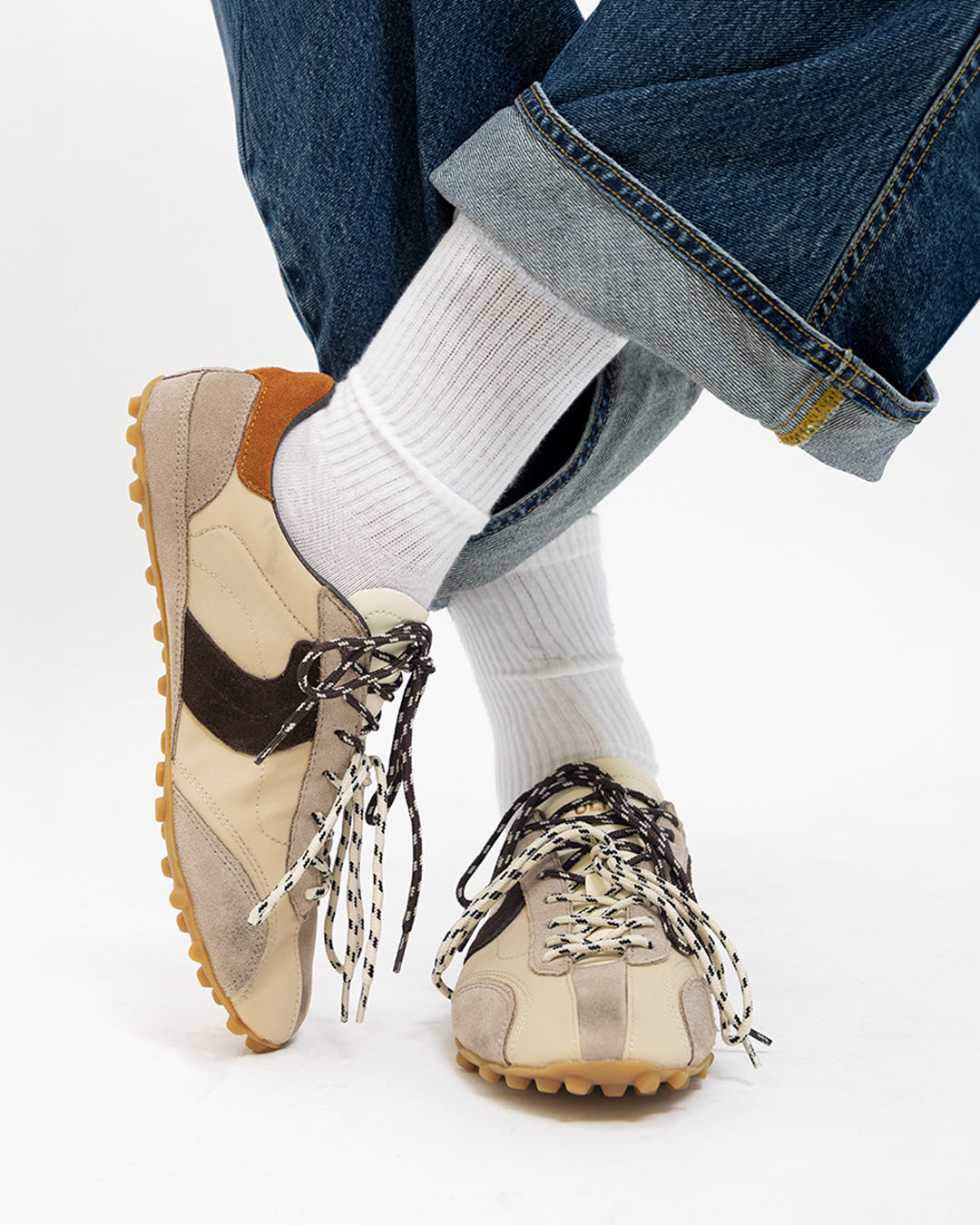 RETRO COMBINATION SNEAKER WITH DOUBLE LACES - BINGO