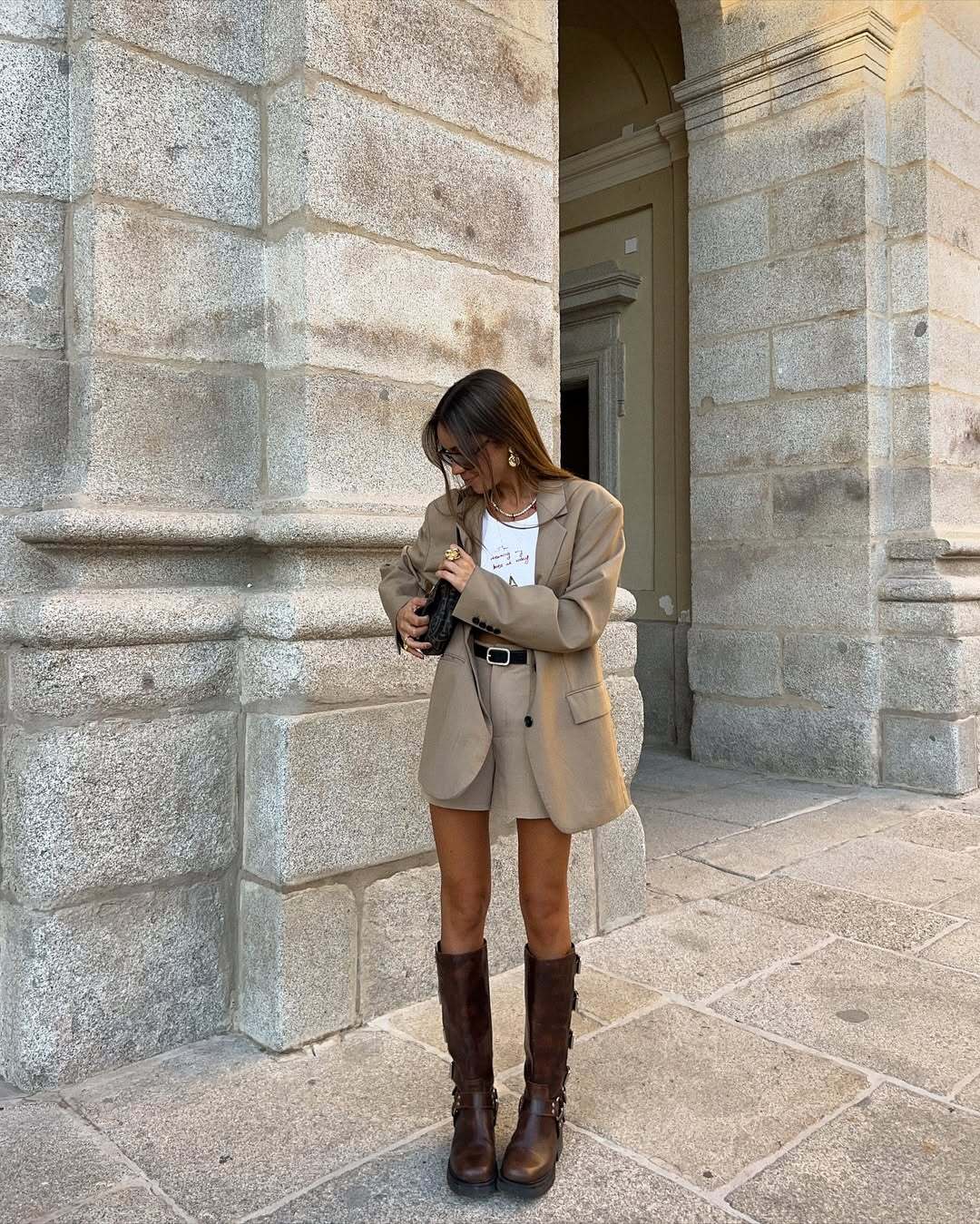 BROWN LEATHER BIKER BOOTS - CROSS VIP