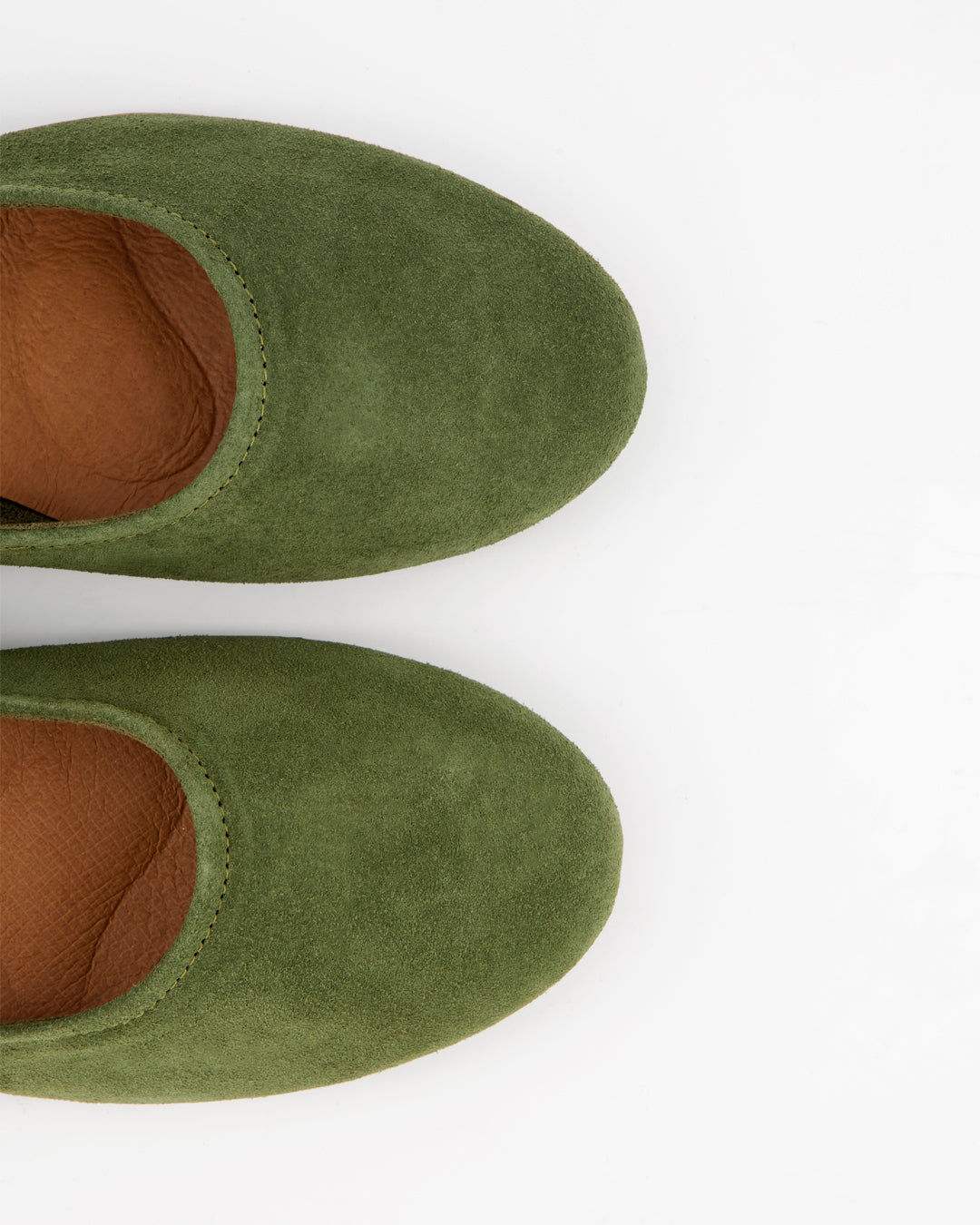 LINE - GREEN SUEDE FLATS