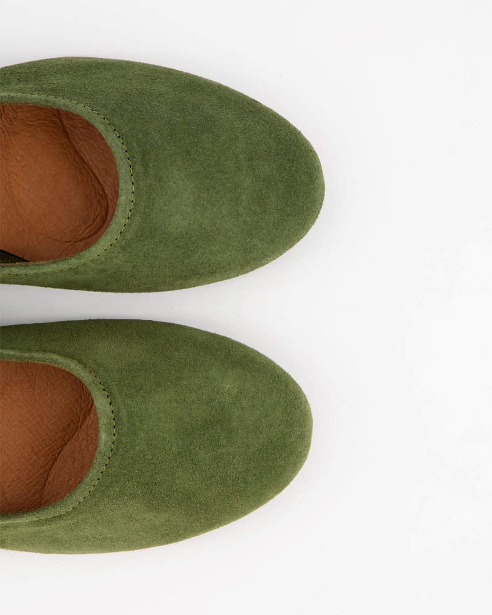 LINE - GREEN SUEDE FLATS