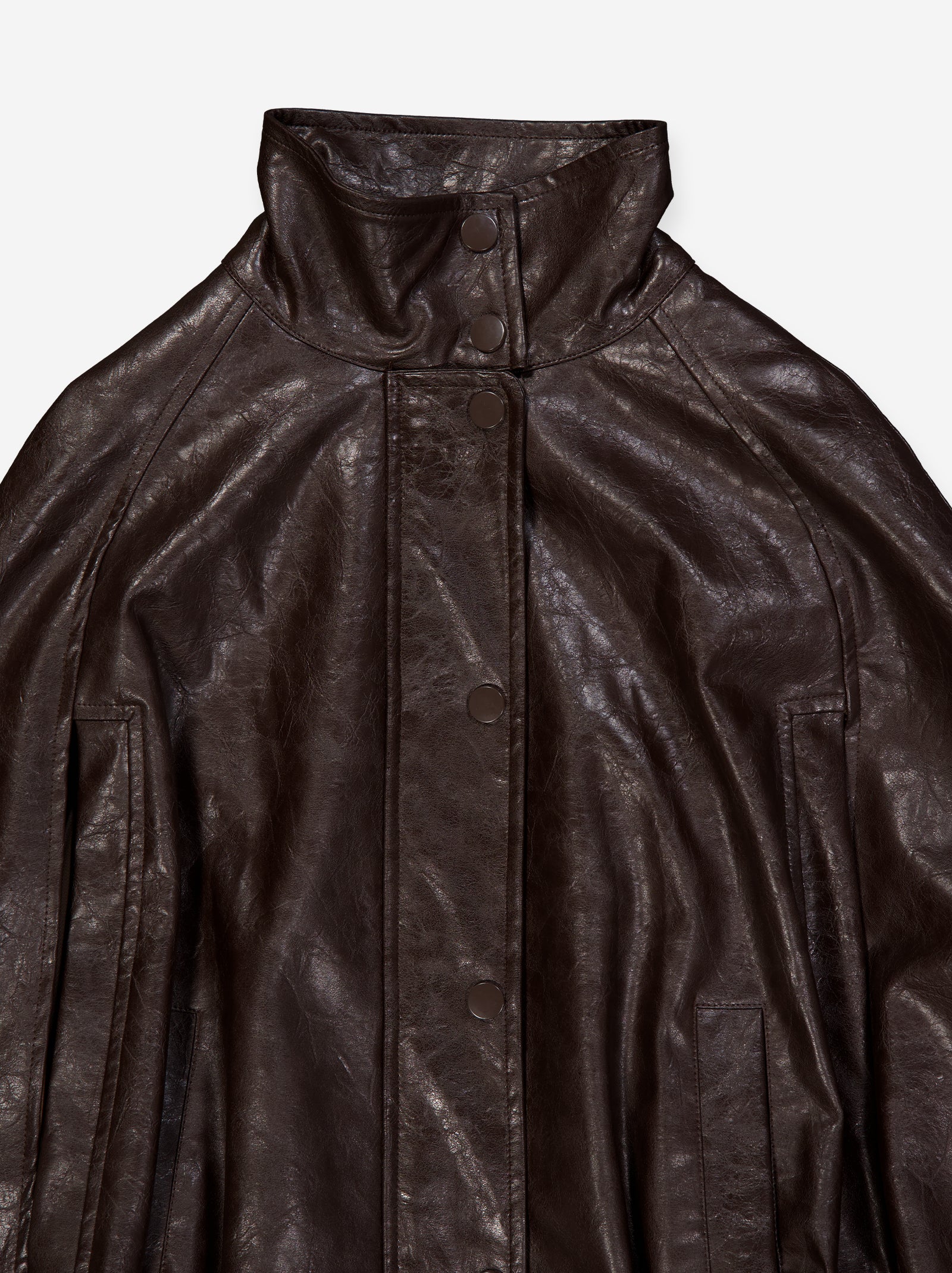 PLEATED LEATHER-EFFECT VEST - NOORA