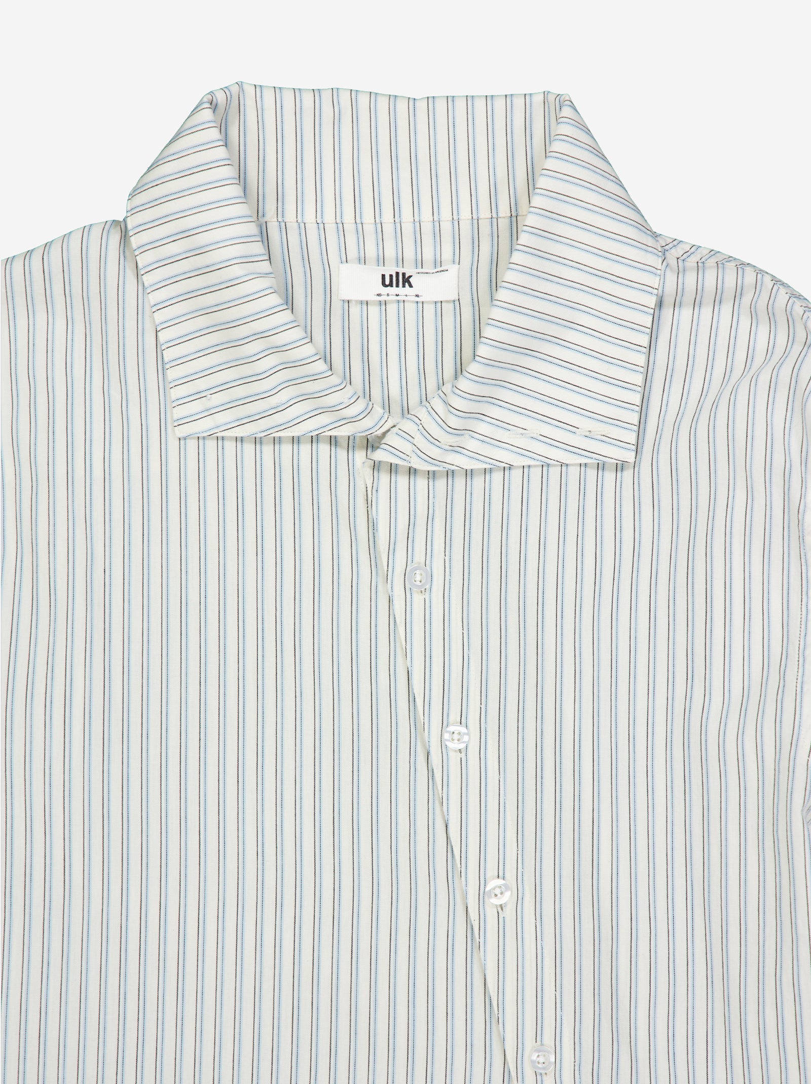 ASYMMETRICAL BUTTON STRIPED SHIRT - YANI