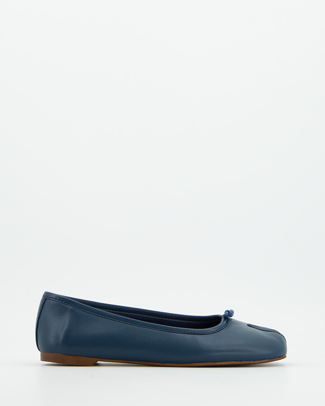 BLUE LEATHER TABI FLATS - KARVA