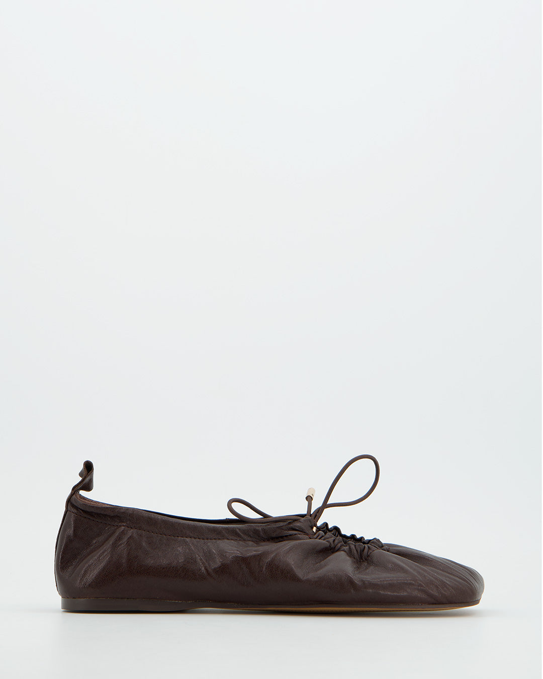 BROWN FAUX LEATHER BALLET FLATS - KICK