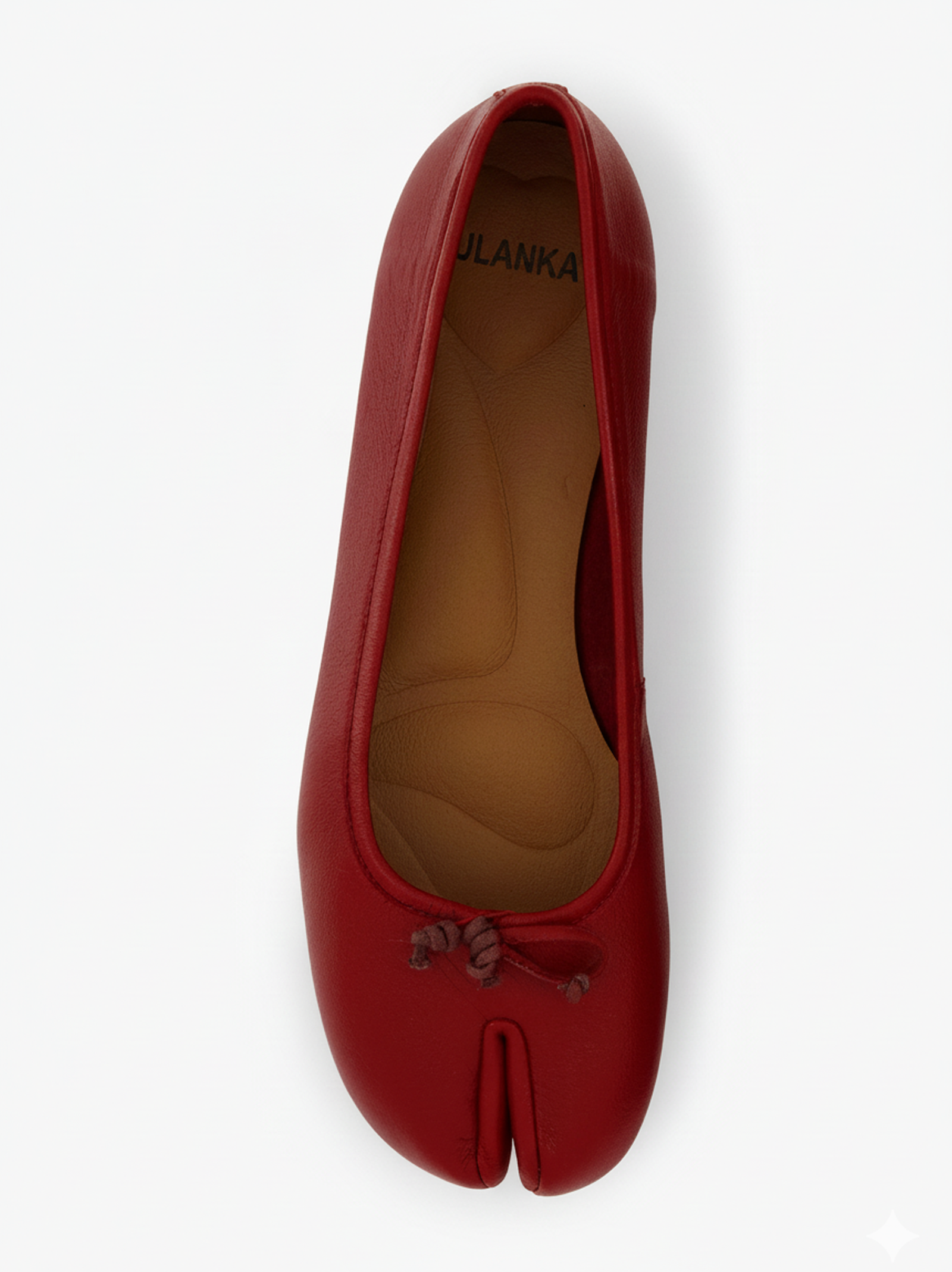 RED LEATHER TABI FLATS - KARVA