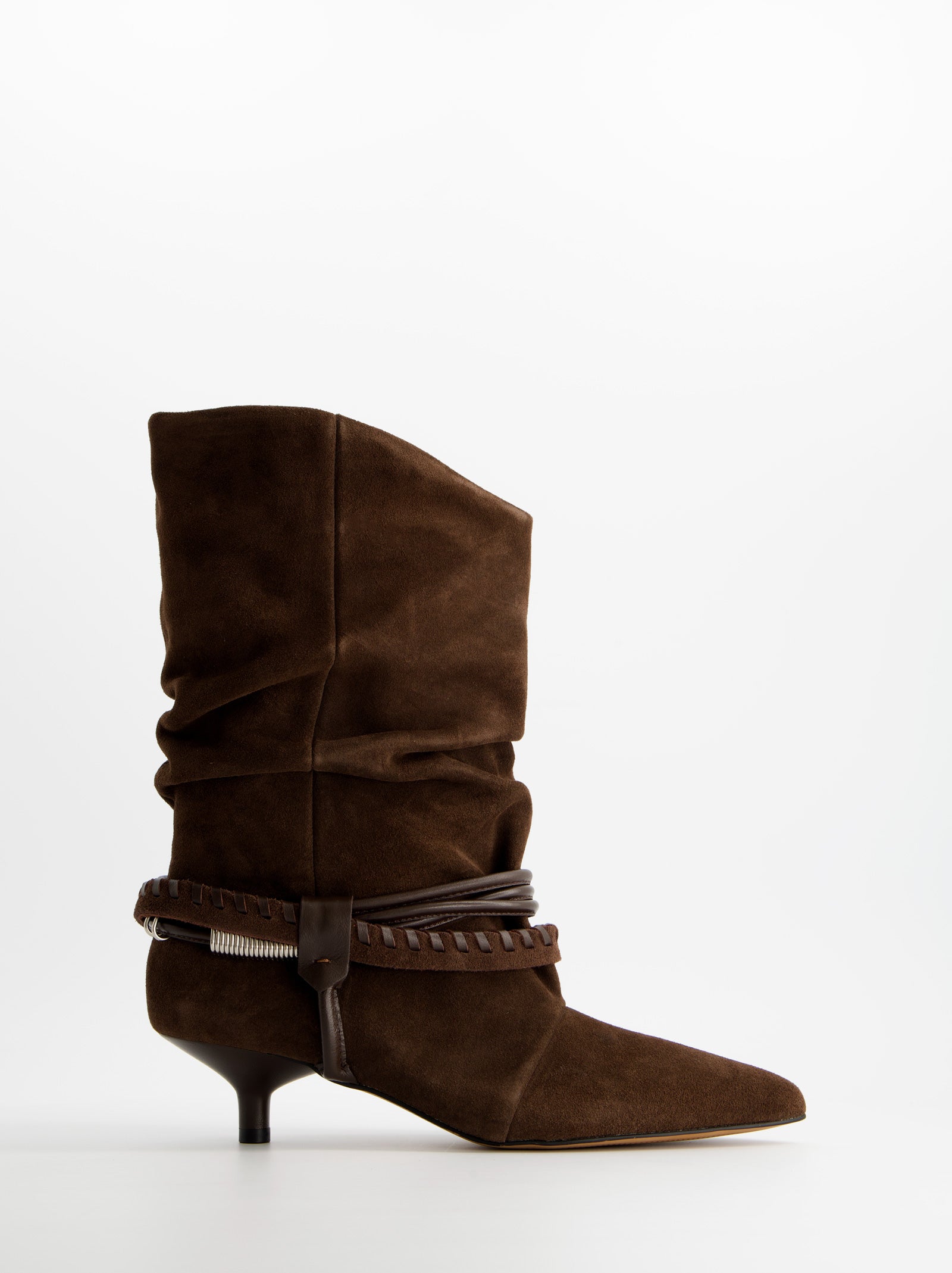 BROWN LEATHER ANKLE BOOTS - IRVING