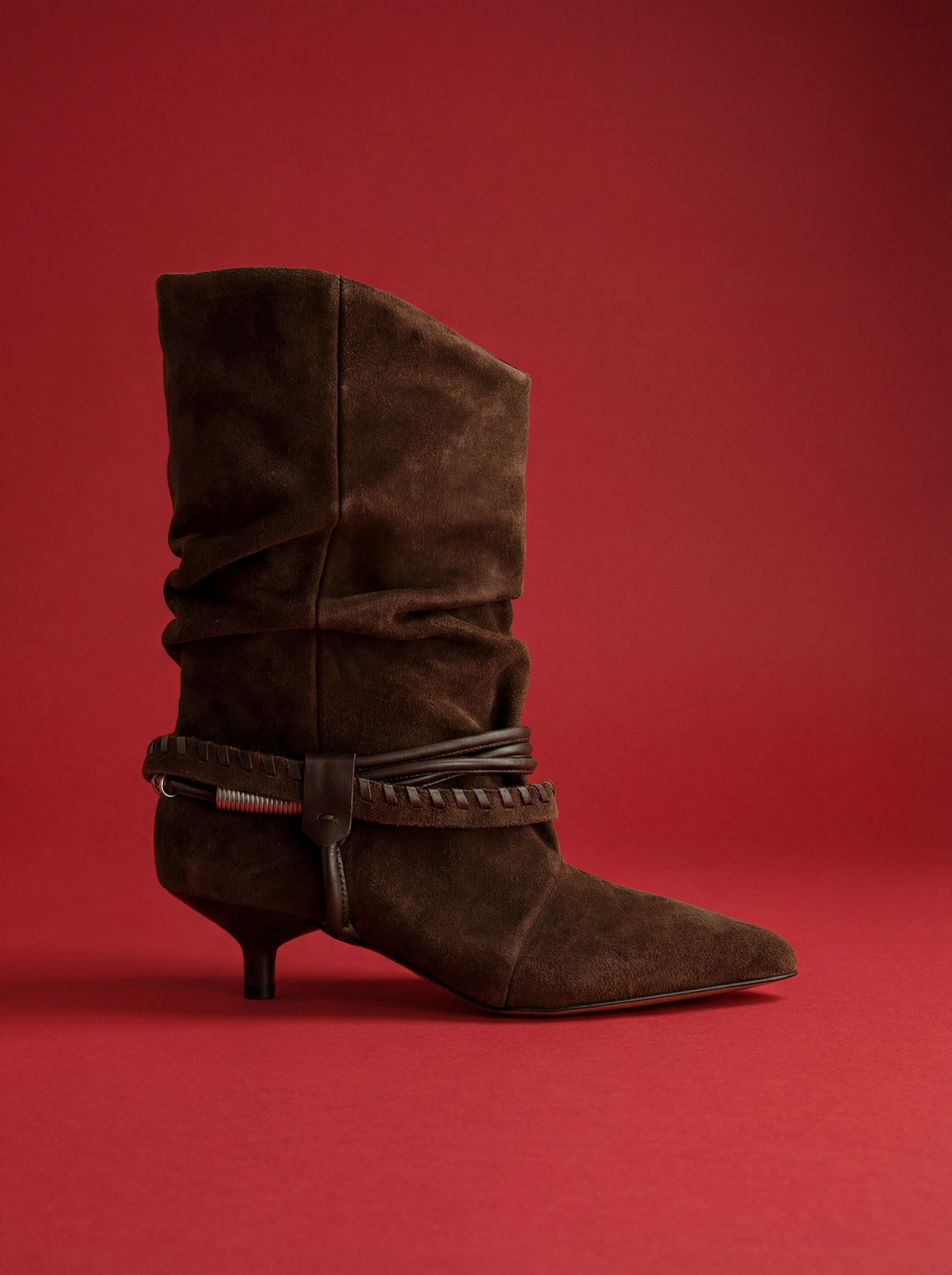 BROWN LEATHER ANKLE BOOTS - IRVING