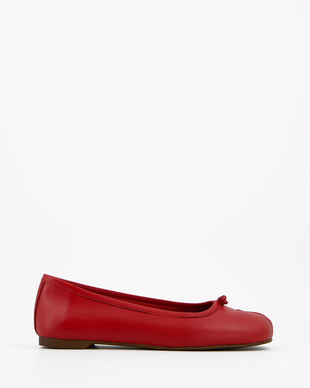 RED LEATHER TABI FLATS - KARVA