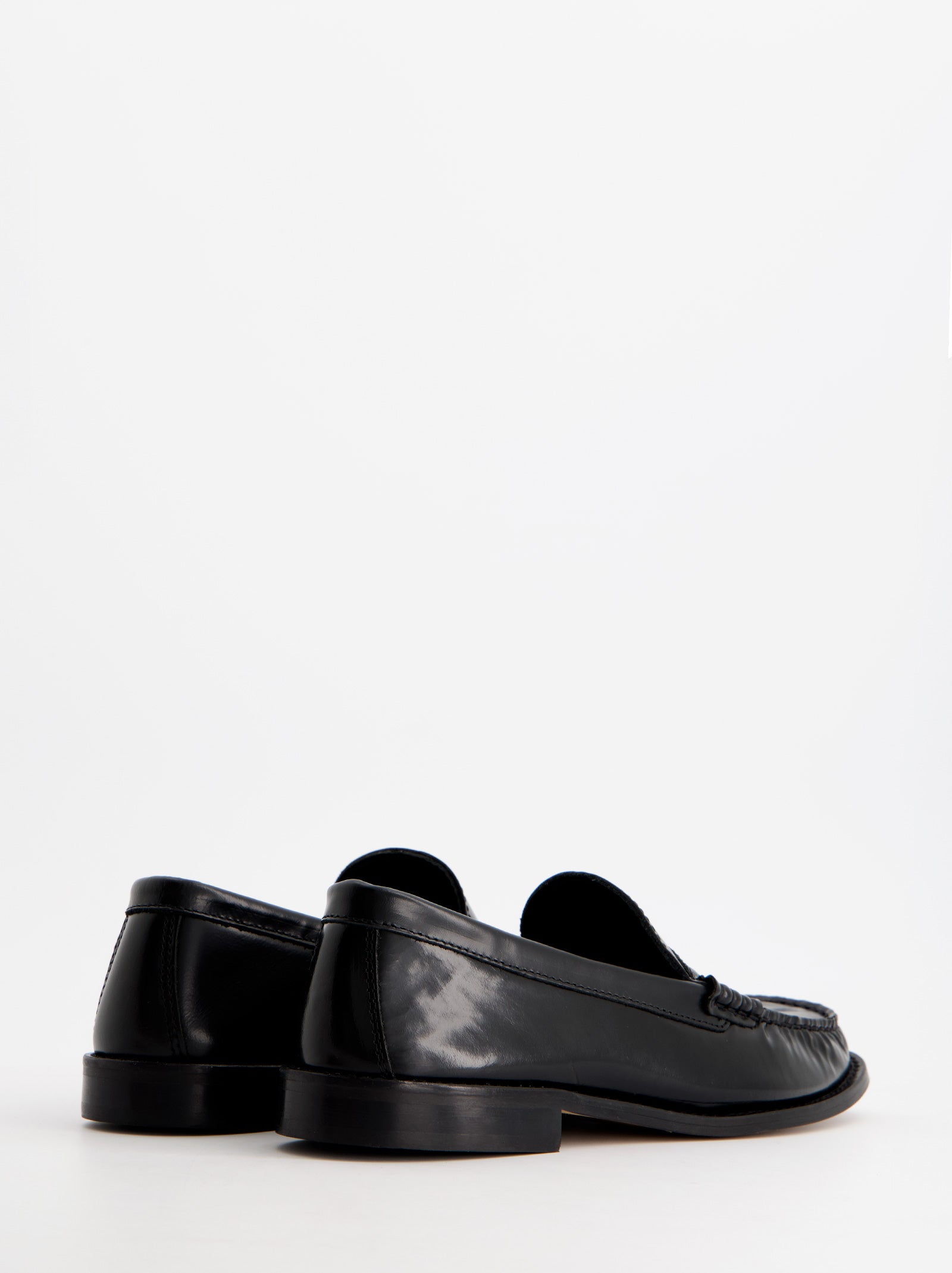 BLACK LEATHER LOAFERS - BUBBY