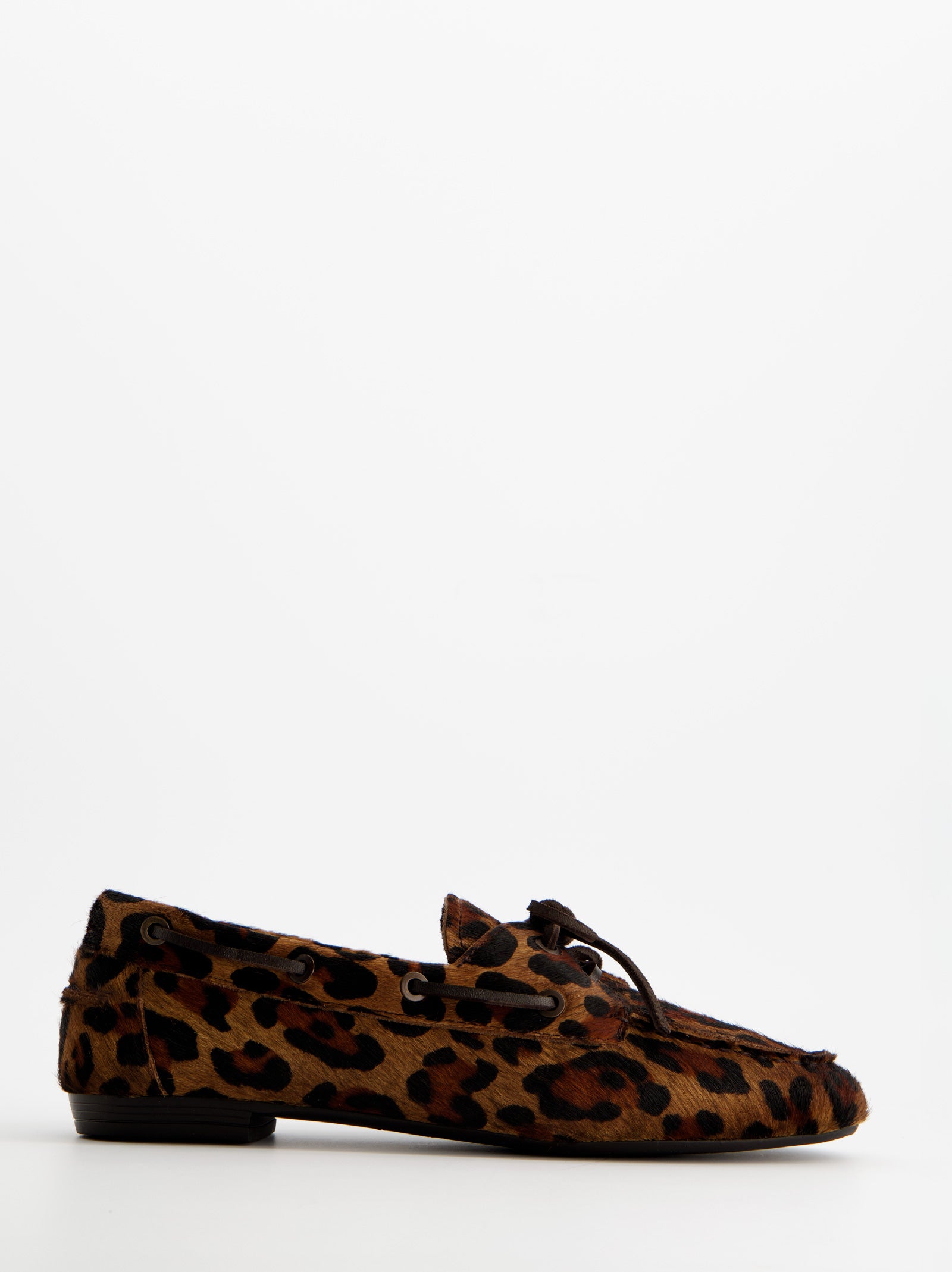 ANIMAL PRINT LEATHER BOAT SHOES - BLOSSOM