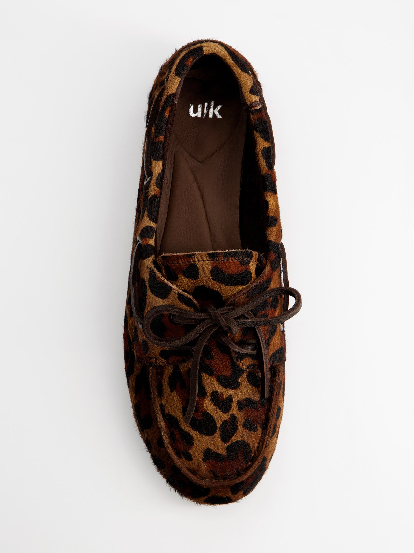 ANIMAL PRINT LEATHER BOAT SHOES - BLOSSOM