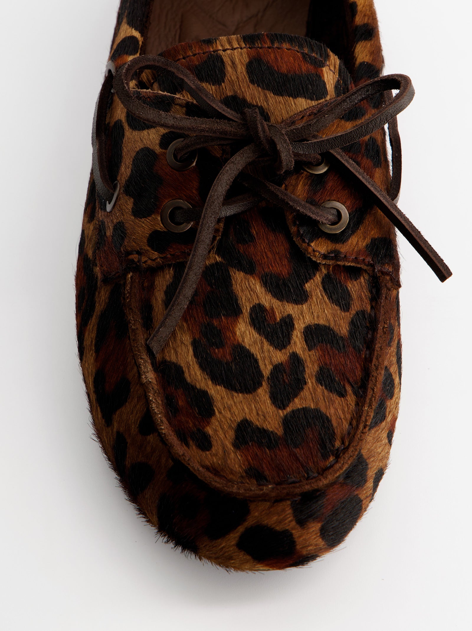 ANIMAL PRINT LEATHER BOAT SHOES - BLOSSOM
