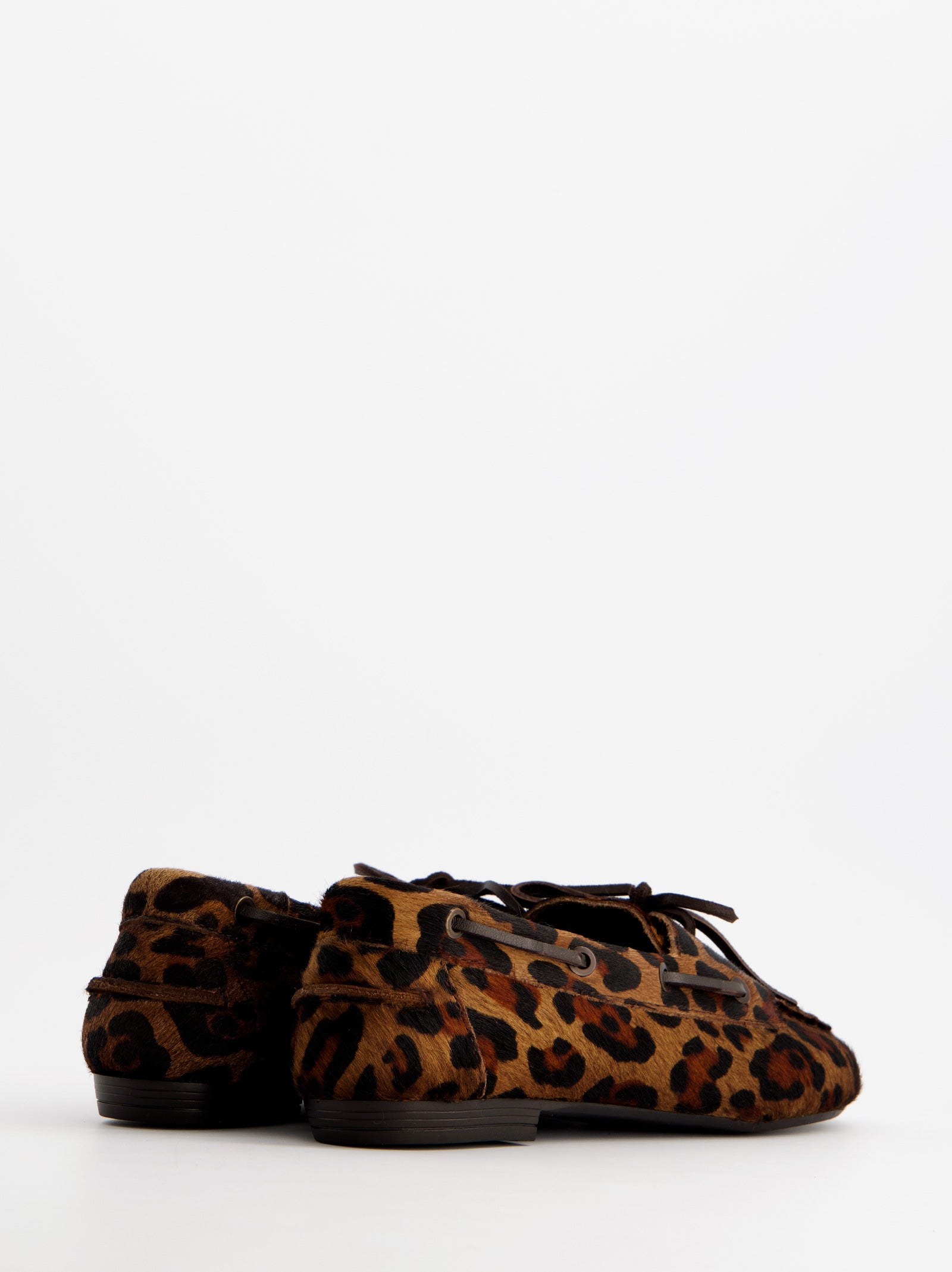 ANIMAL PRINT LEATHER BOAT SHOES - BLOSSOM