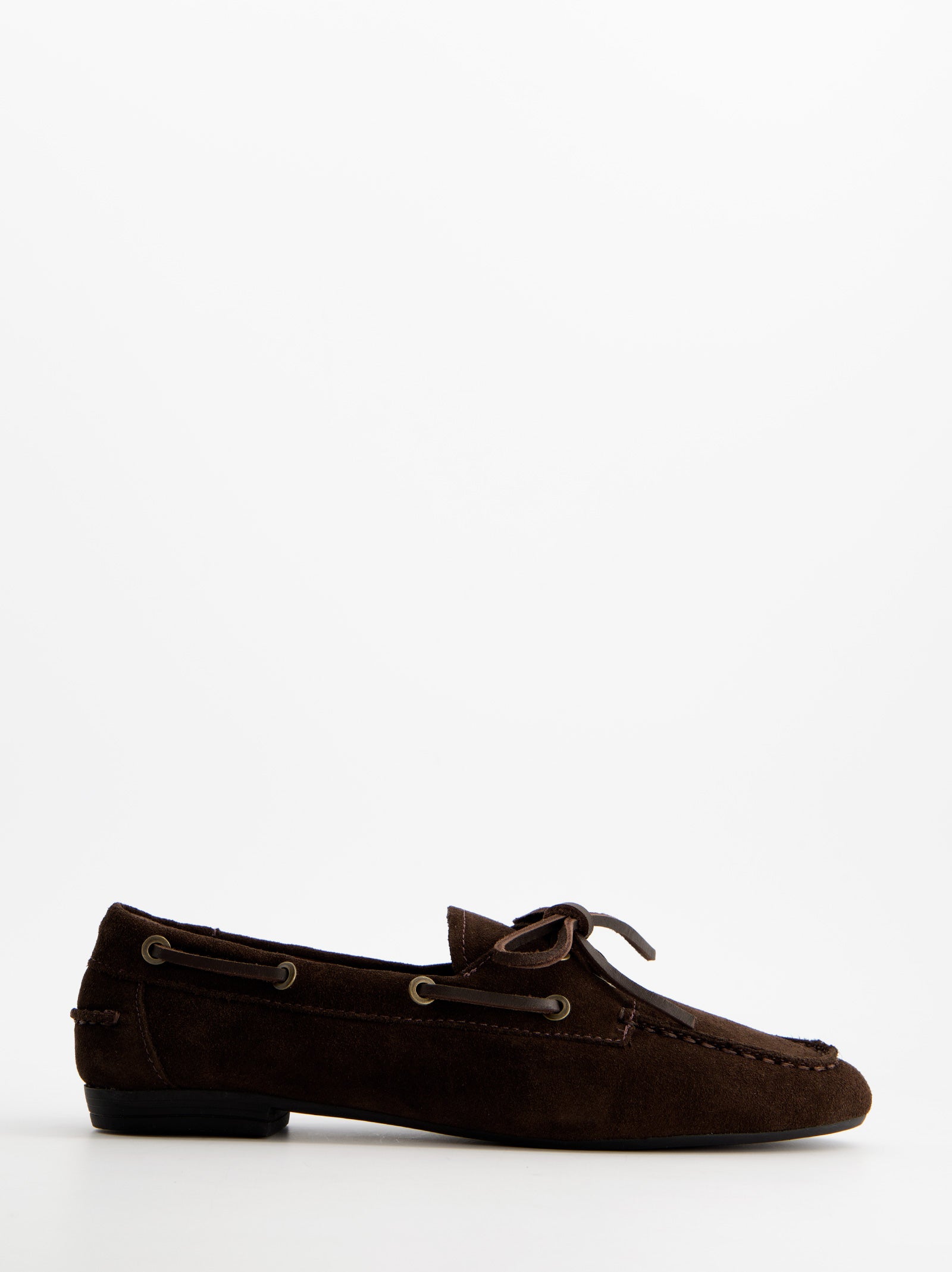 DARK BROWN SUEDE BOAT SHOES - BLOSSOM
