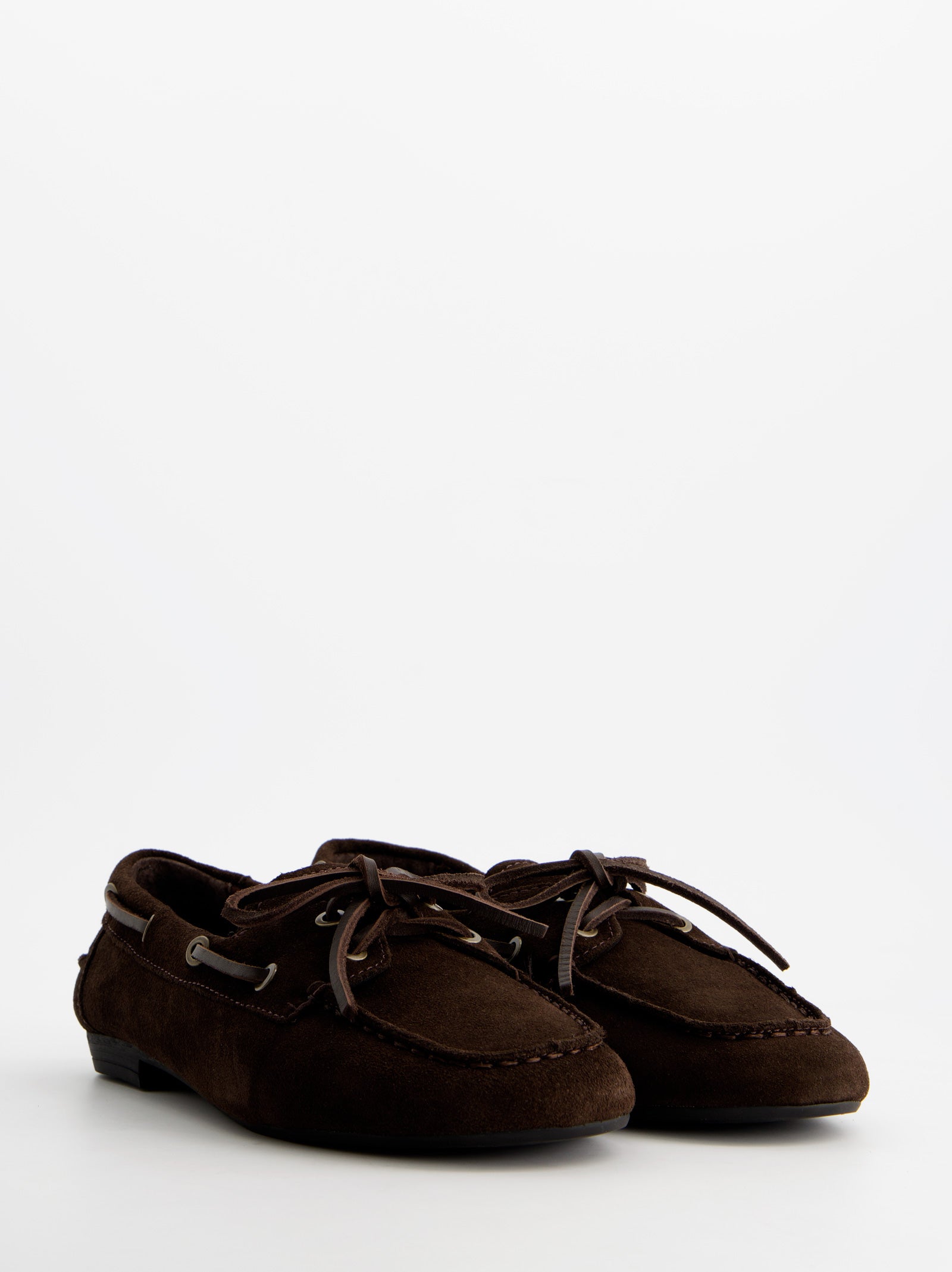 DARK BROWN SUEDE BOAT SHOES - BLOSSOM