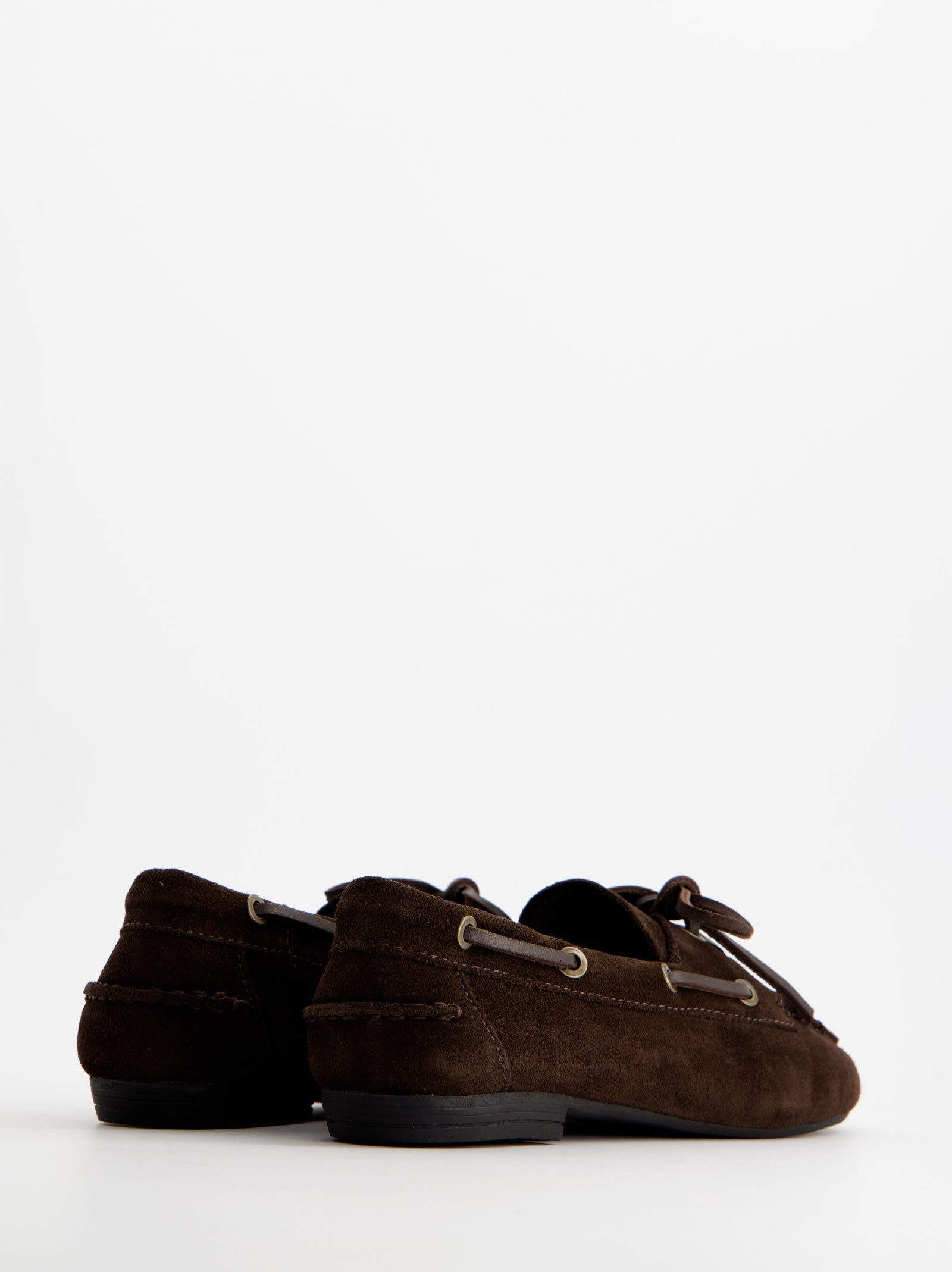 DARK BROWN SUEDE BOAT SHOES - BLOSSOM