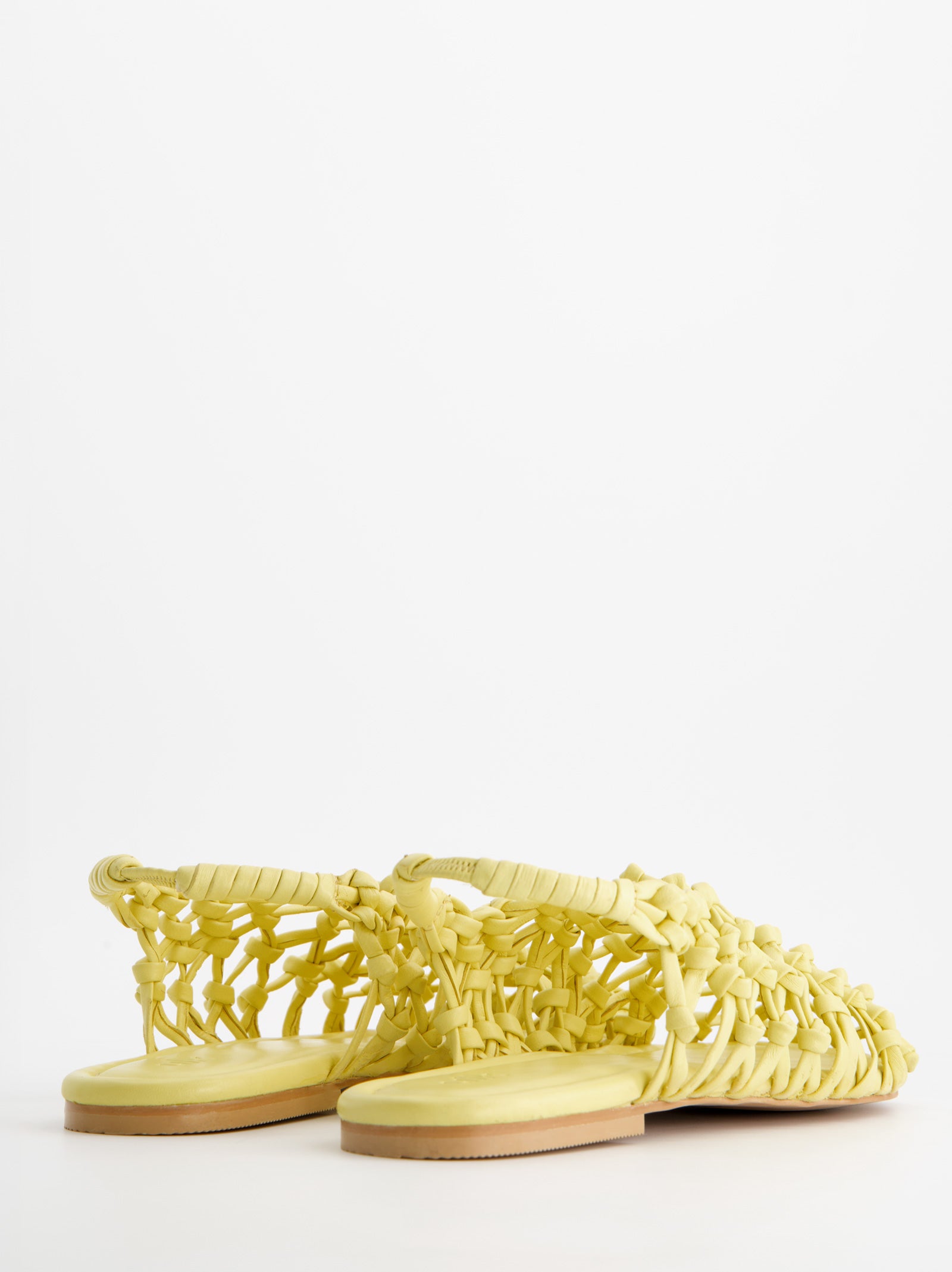 BRAIDED LEATHER SLINGBACK FLATS - THUNDER