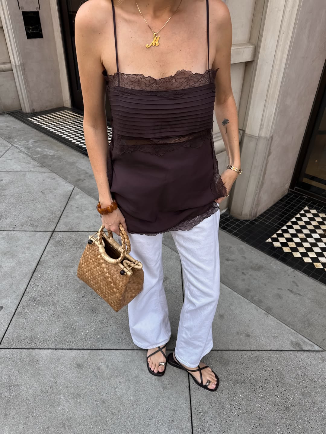 DARK BROWN LEATHER SANDALS - OSSY