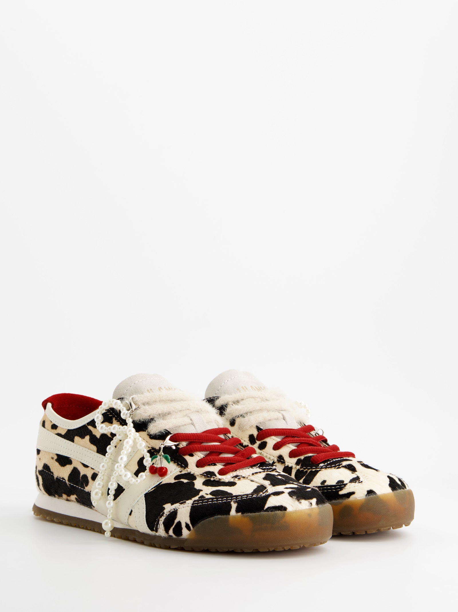 ANIMAL PRINT LEATHER SNEAKERS - ONIX