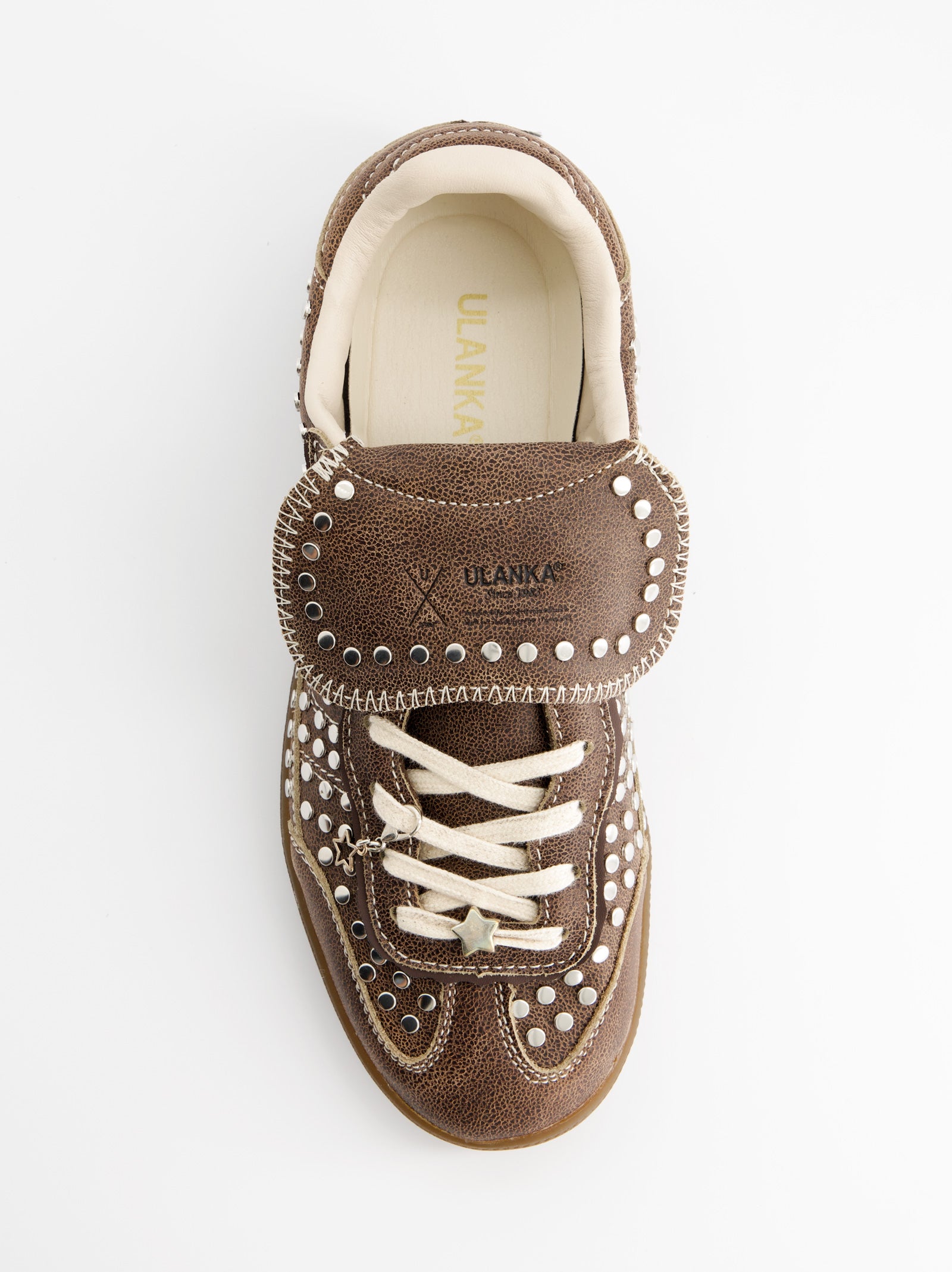BROWN STUDDED SNEAKERS - CHILE