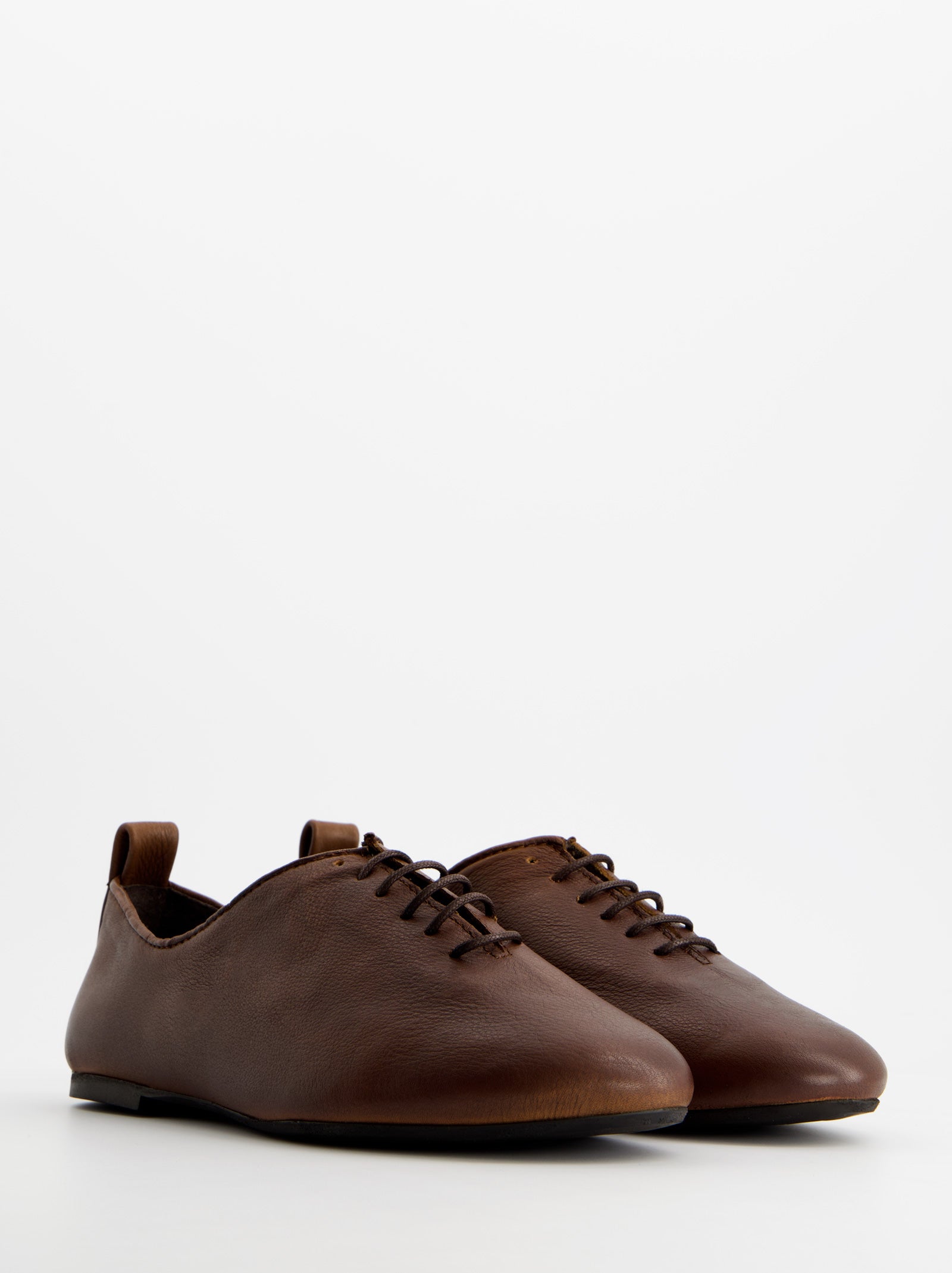 BROWN LEATHER SHOES - BLUNCHI